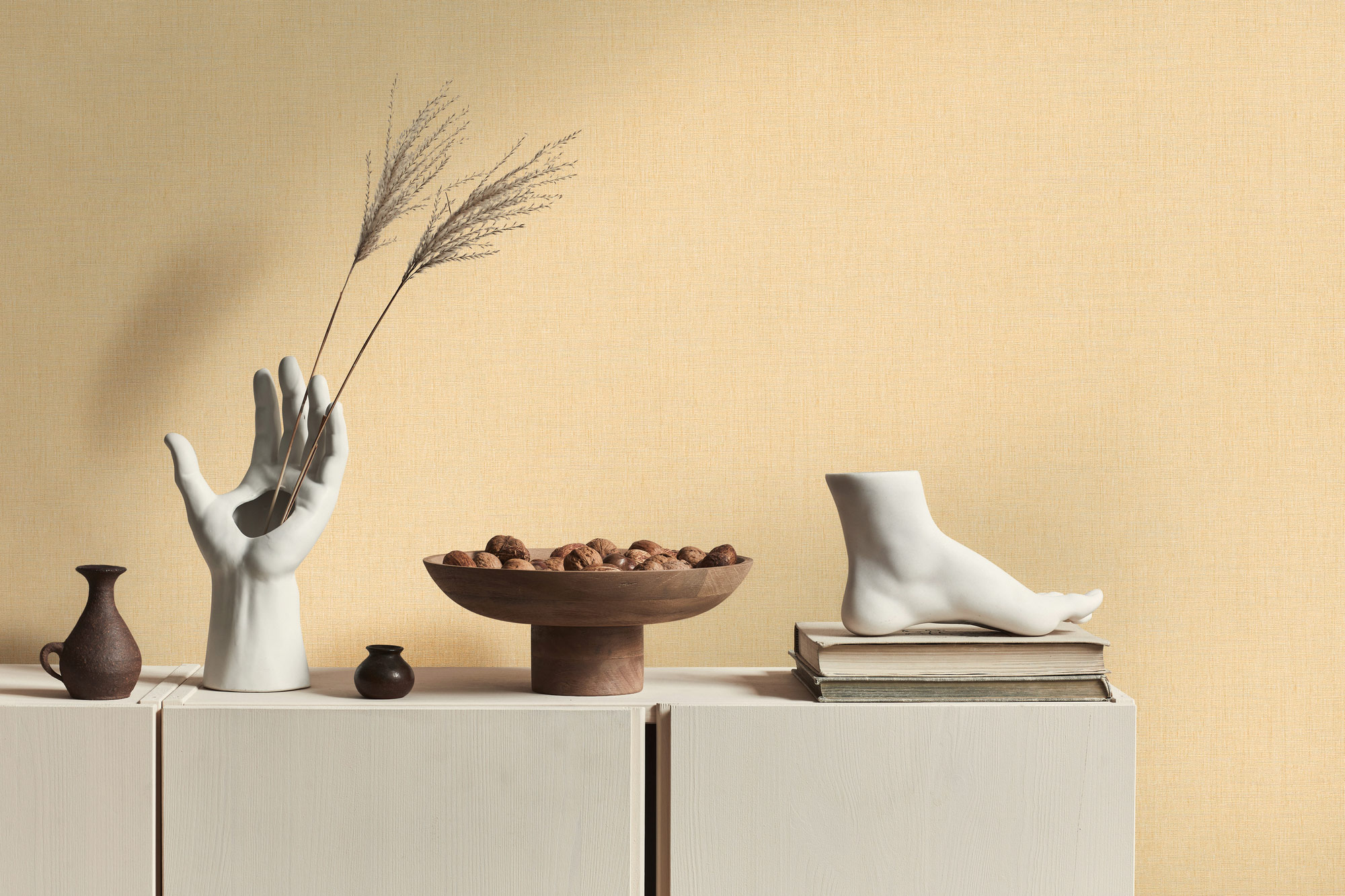 Livingwalls Vliestapete Stories of Life Uni Beige 396518