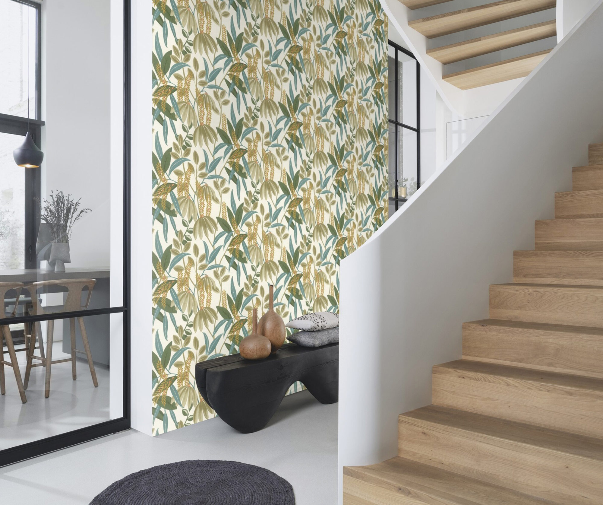 Rasch Vliestapete Country Charme Grün-Moosgrün 580624