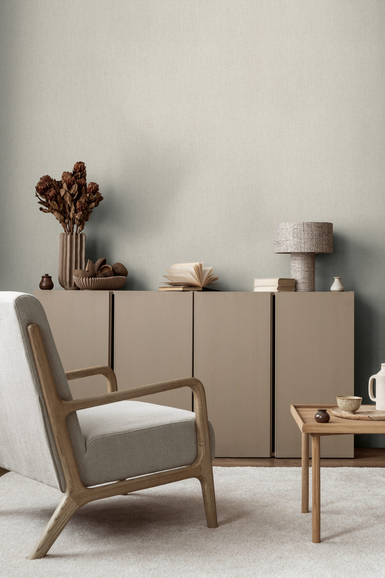 Livingwalls Vliestapete Stories of Life Uni Grau 396515