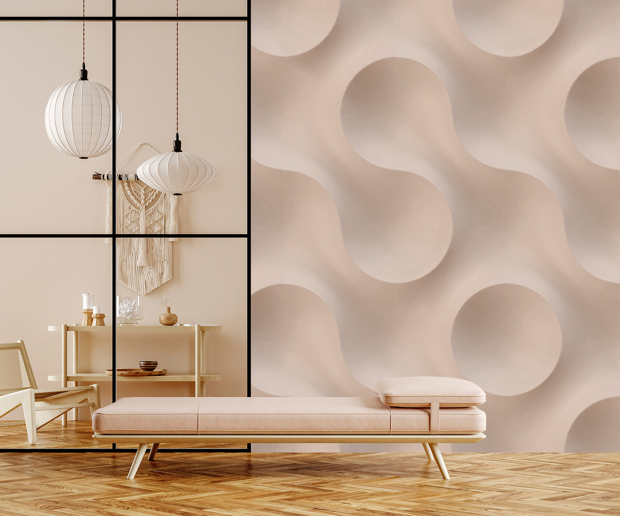 AS Fototapete Walls by Patel 5 Kreise Beige DD135125