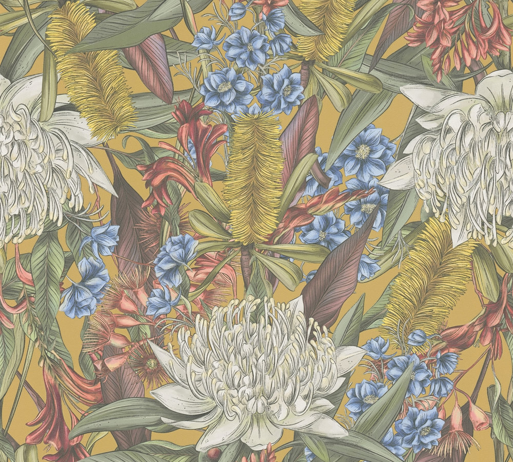 Livingwalls Vliestapete Drawn Into Nature Blumen 394284 Livingwalls Vliestapete Drawn Into Nature Blumen 394284