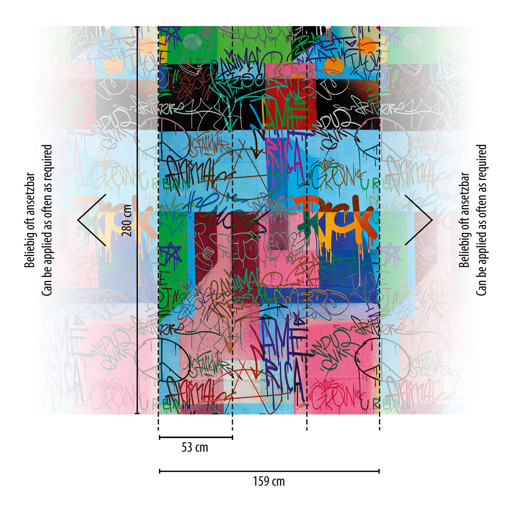 Livingwalls Vliestapete The Wall 3 Graffiti 398241