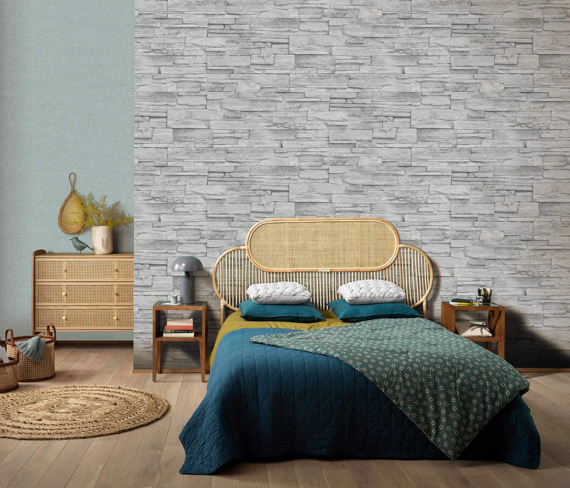 Erismann Vliestapete Steinoptik grau 1039531