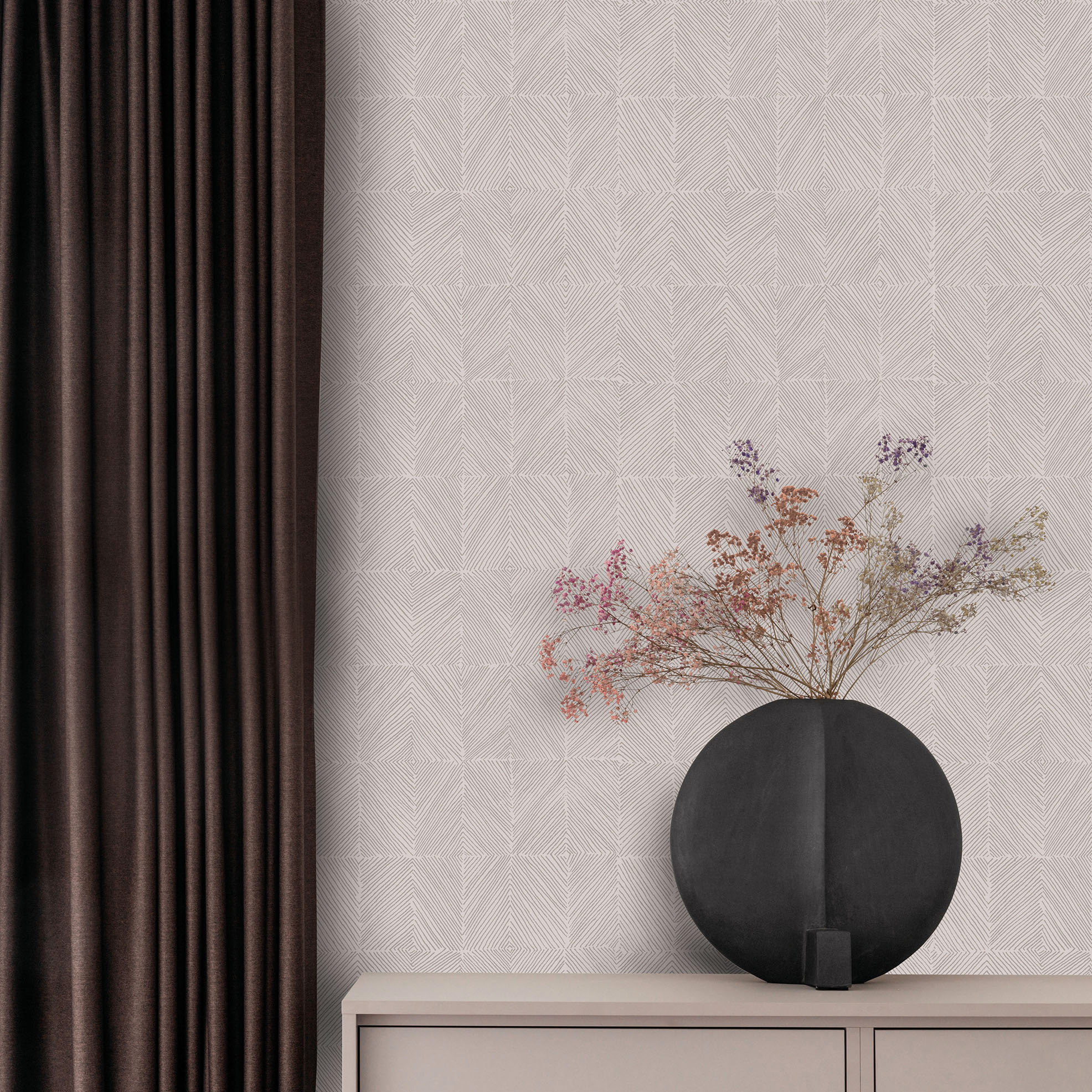 Hohenberger Vliestapete Chalk Rhompus Taupe 65506