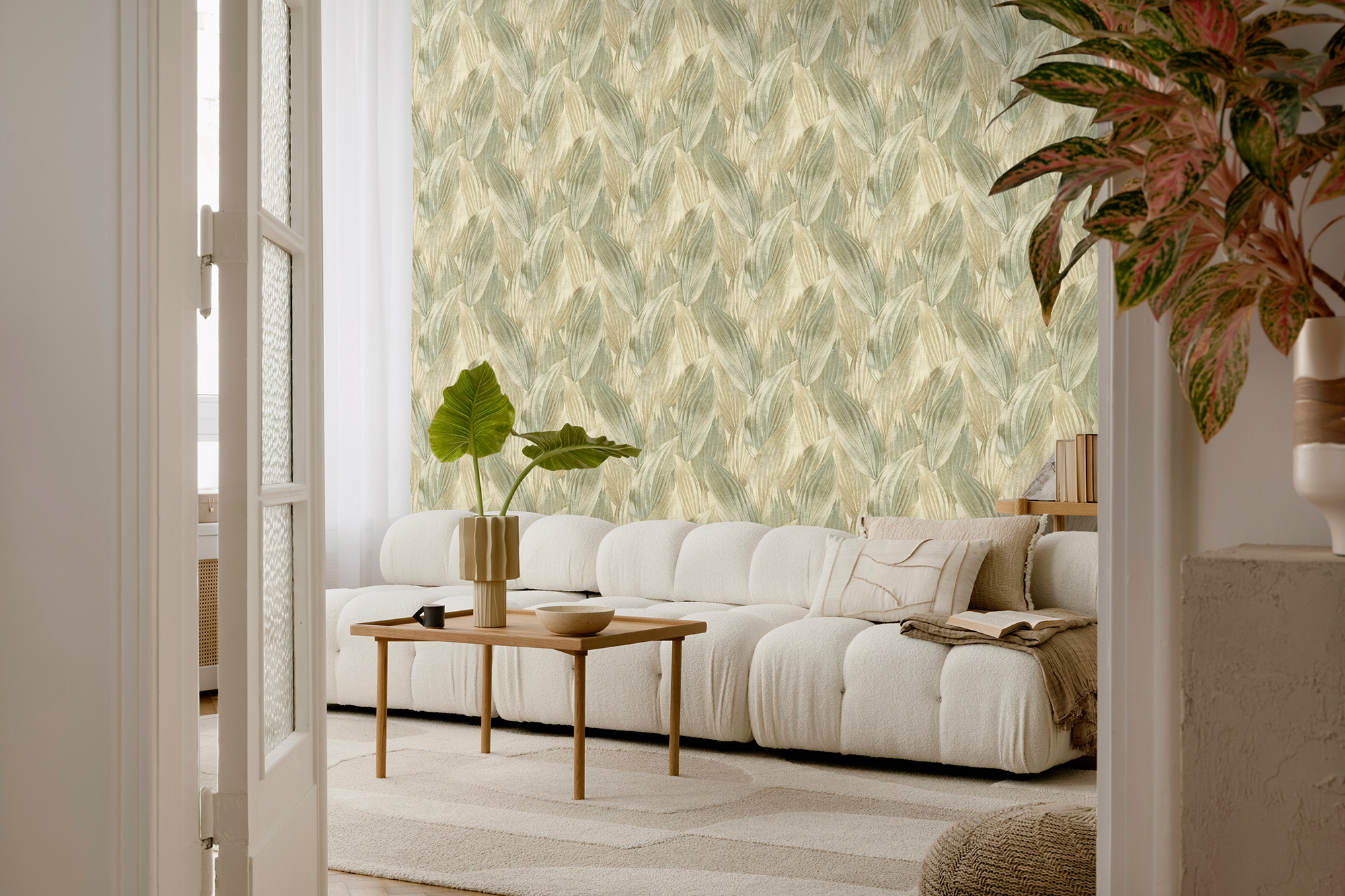 Rasch Vliestapete Back To Nature Blattstruktur 571547