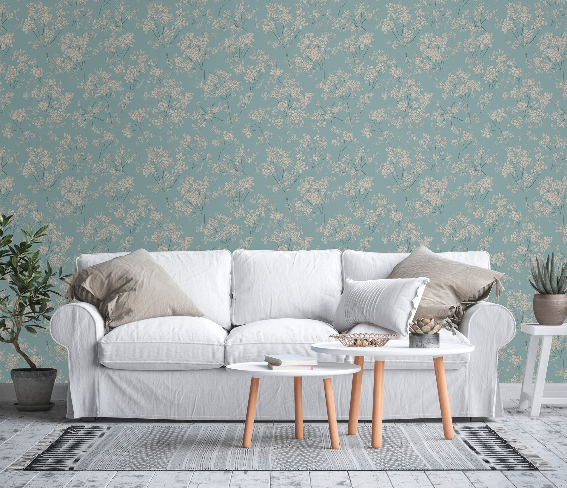 AS Vliestapete Casual Living Blau Blümchen 395485 AS Vliestapete Casual Living Blau Blümchen 395485