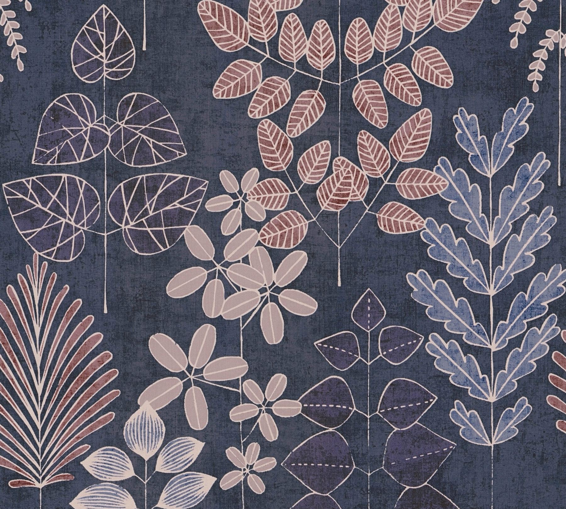 AS Vliestapete Nordic Feeling Blätter Zweige Blau 791494