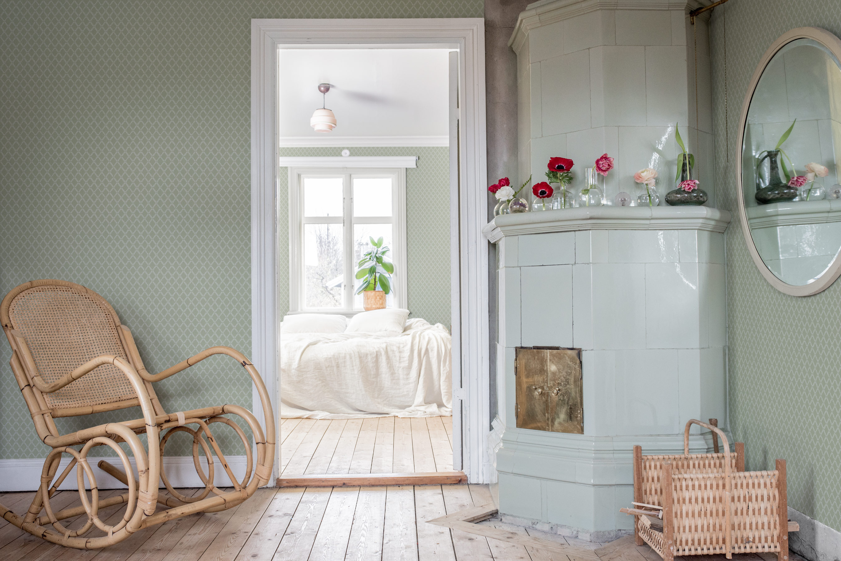 Rasch Textil Vliestapete Fagelsang Blätter Rauten 034037