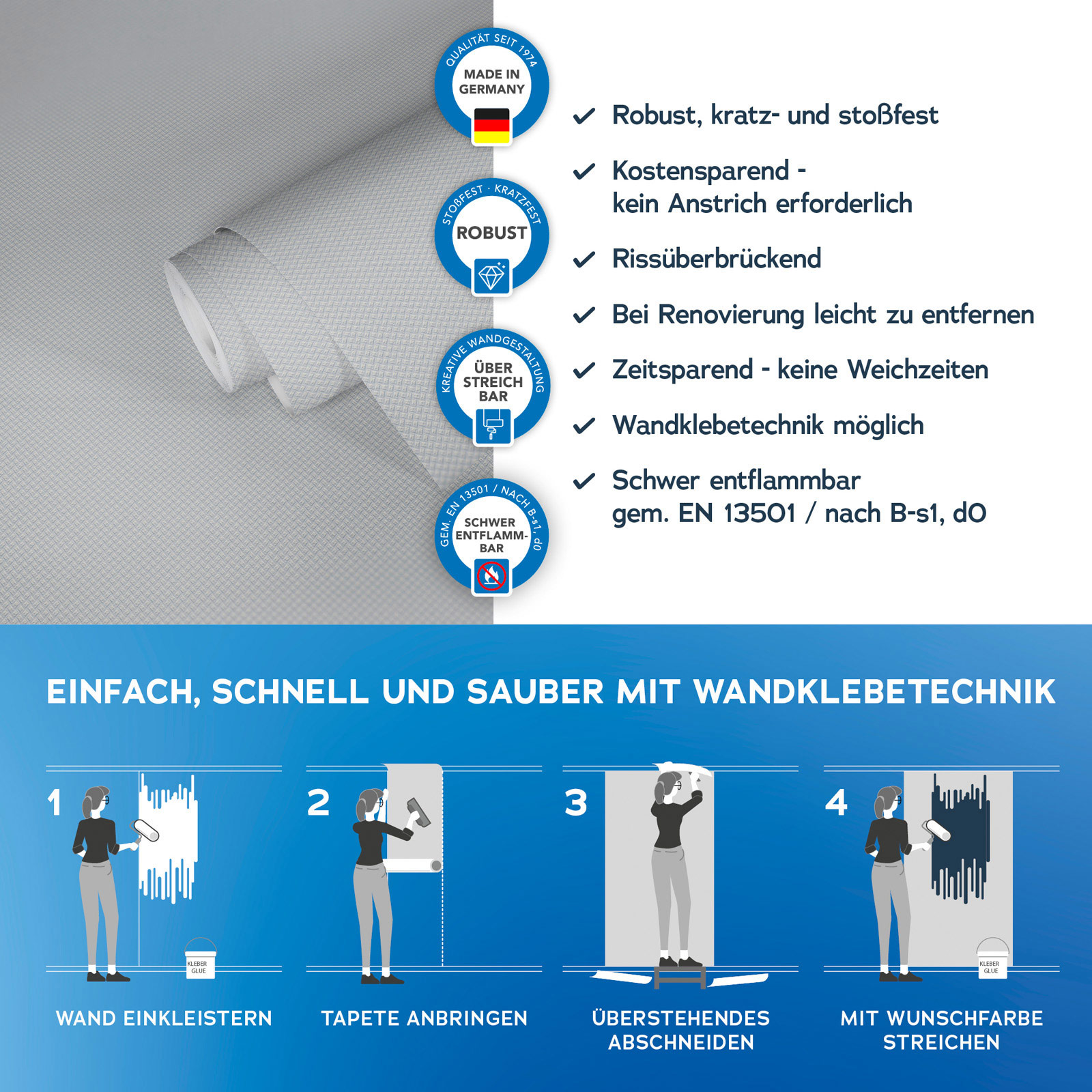 AS Vliestapete Meistervlies 8 überstreichbar 935271