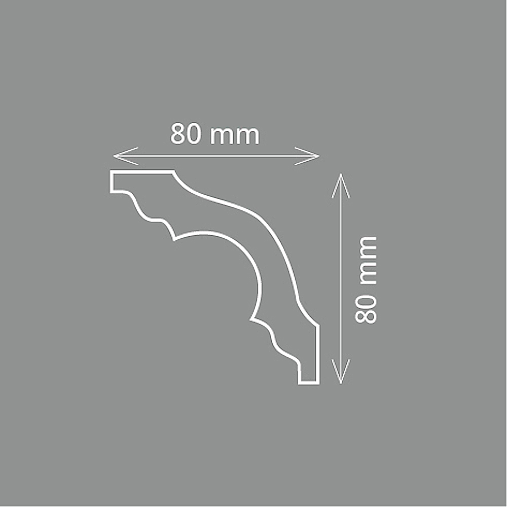 Homestar Stuckleiste Styropor Zierleiste  K 80 | weiss