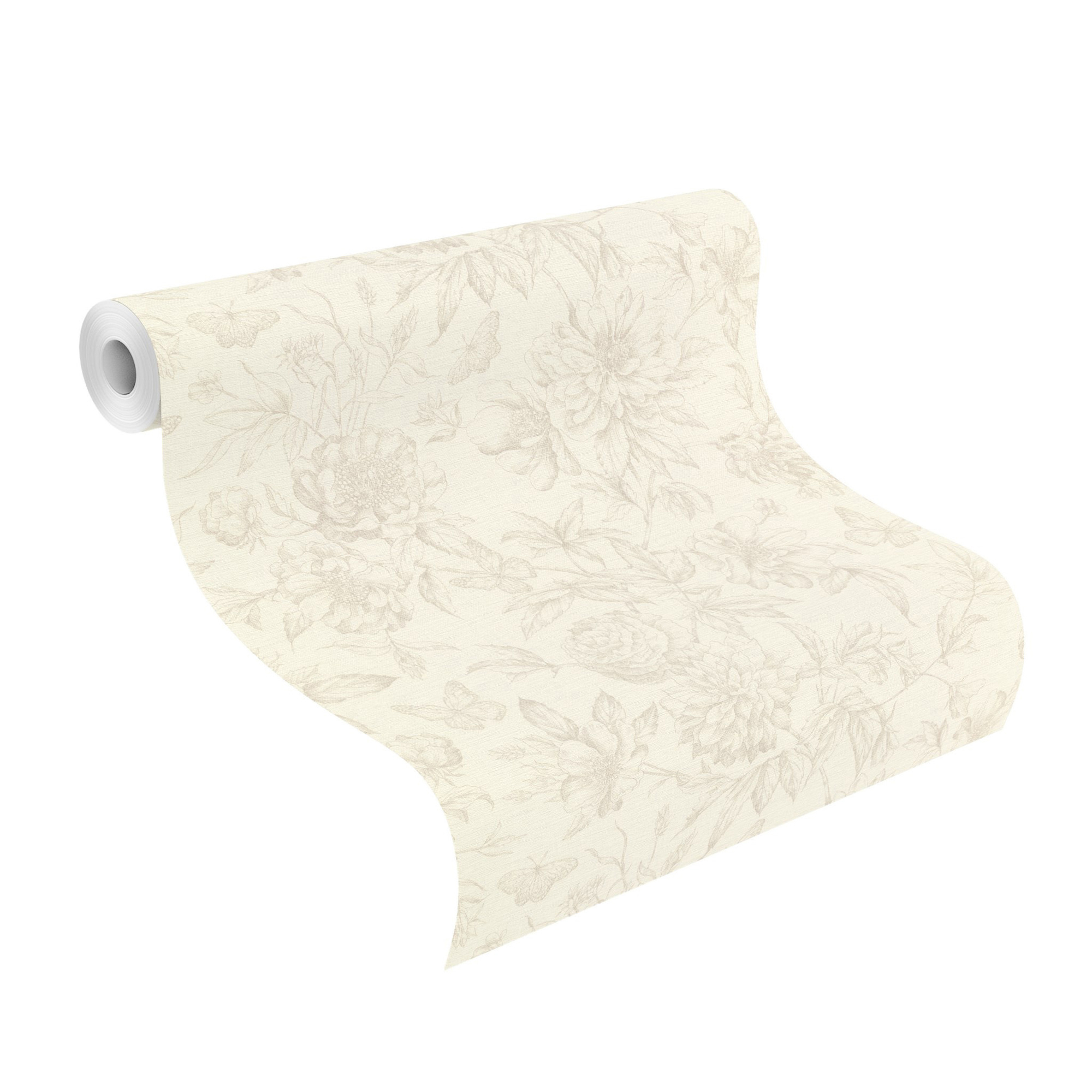 Rasch Vliestapete Peonies Weiß Blumen 793932