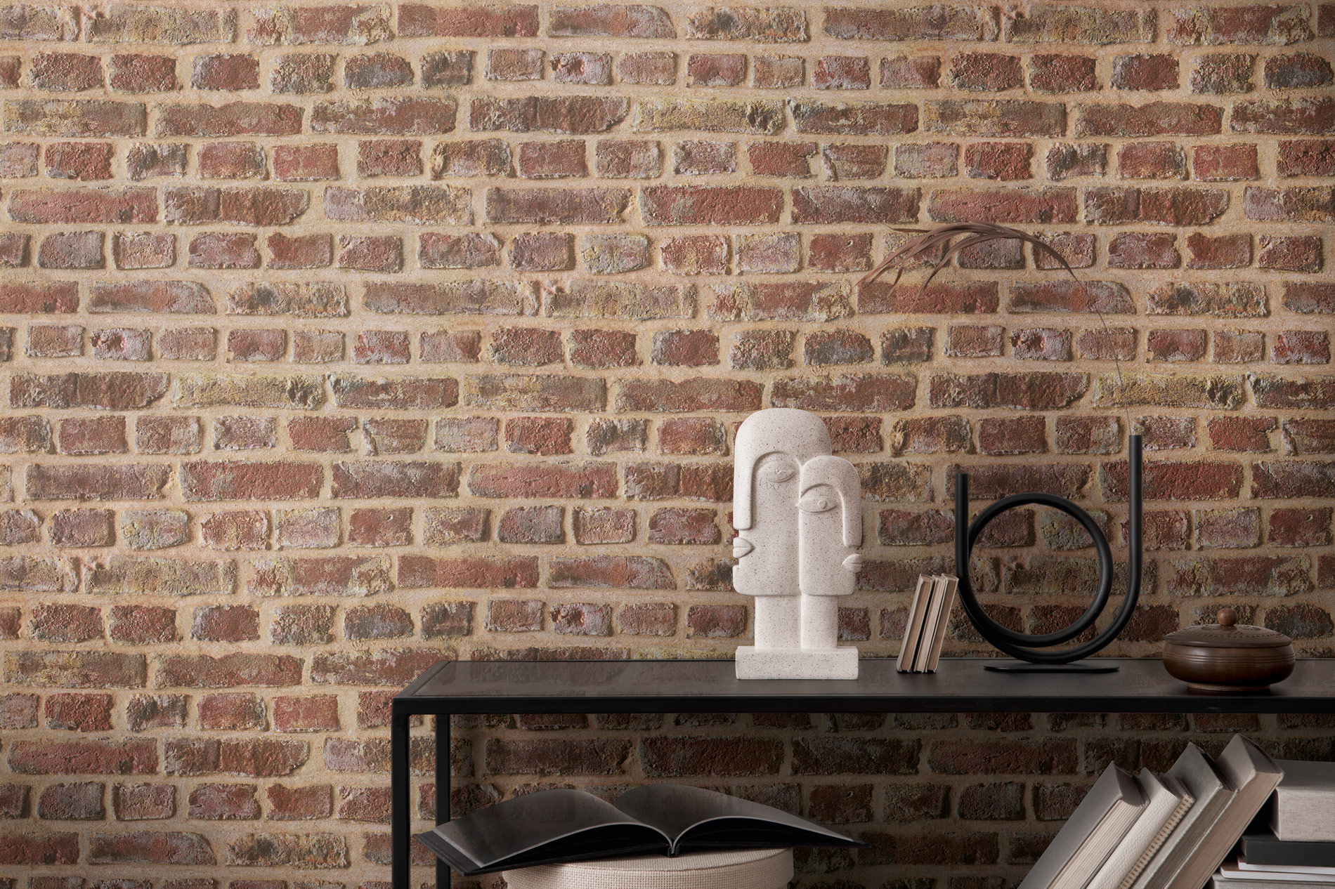 AS Tapete Authentic Walls 2 Steinoptik Mauer Rot 302191