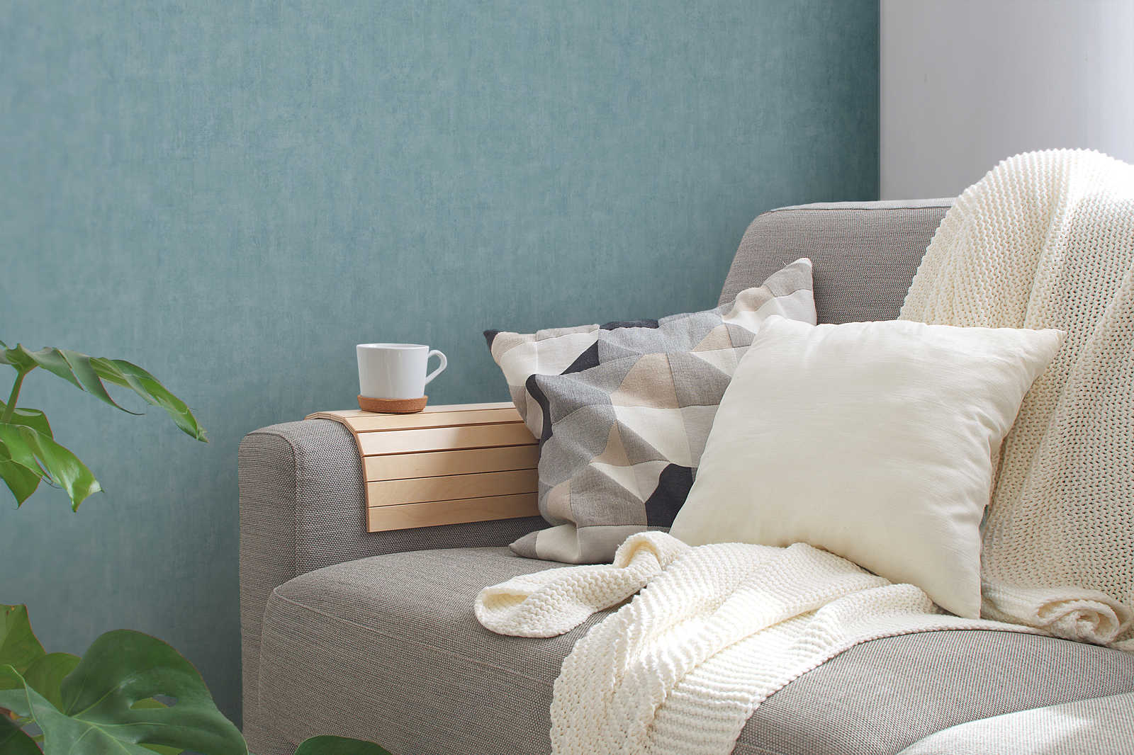 AS Vliestapete Unitapete blau 380243