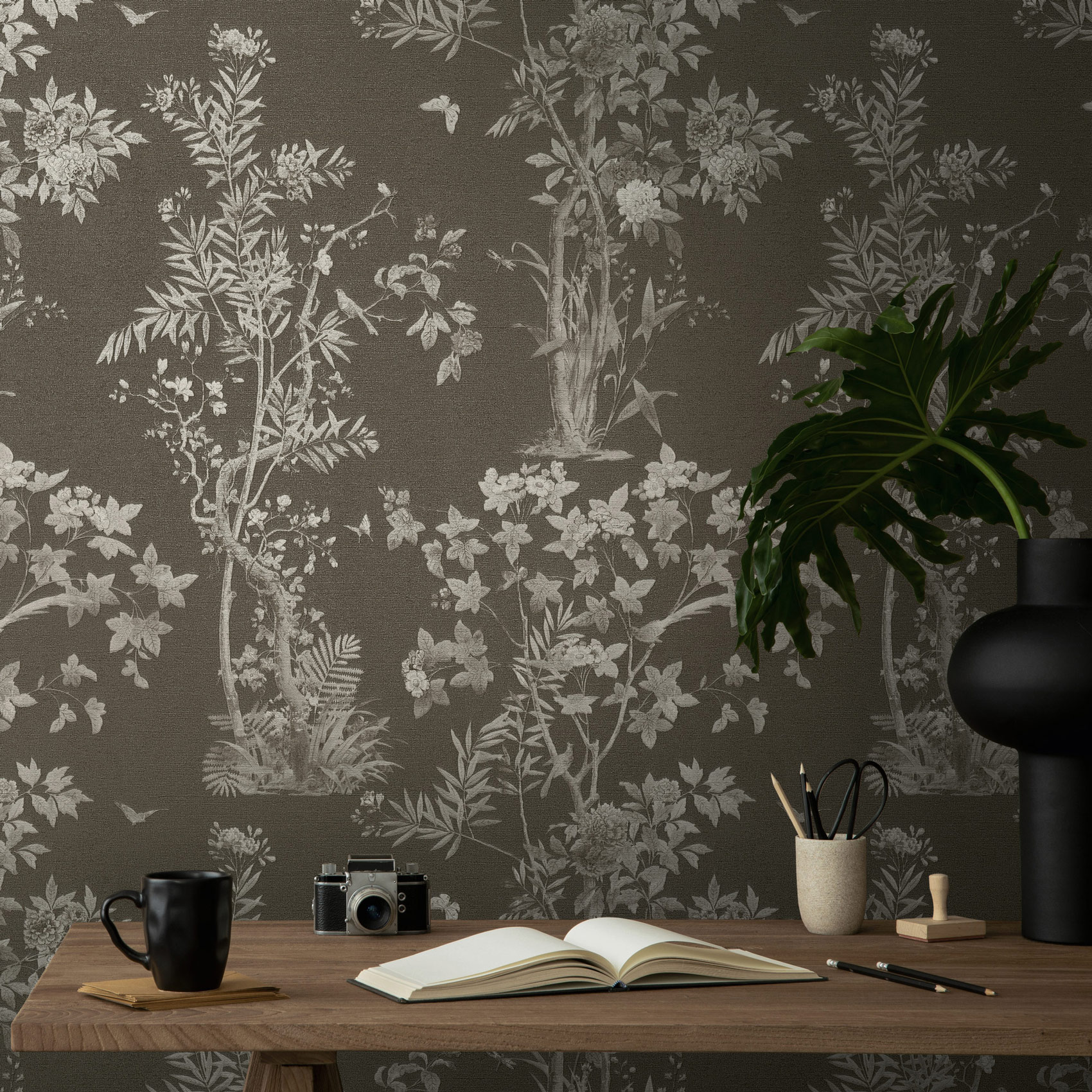 AS Vliestapete History of Art 2 Floral Schwarz 790436