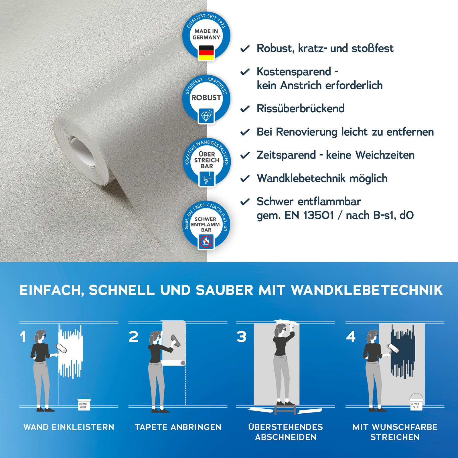 AS Vliestapete Meistervlies 8 überstreichbar 570314
