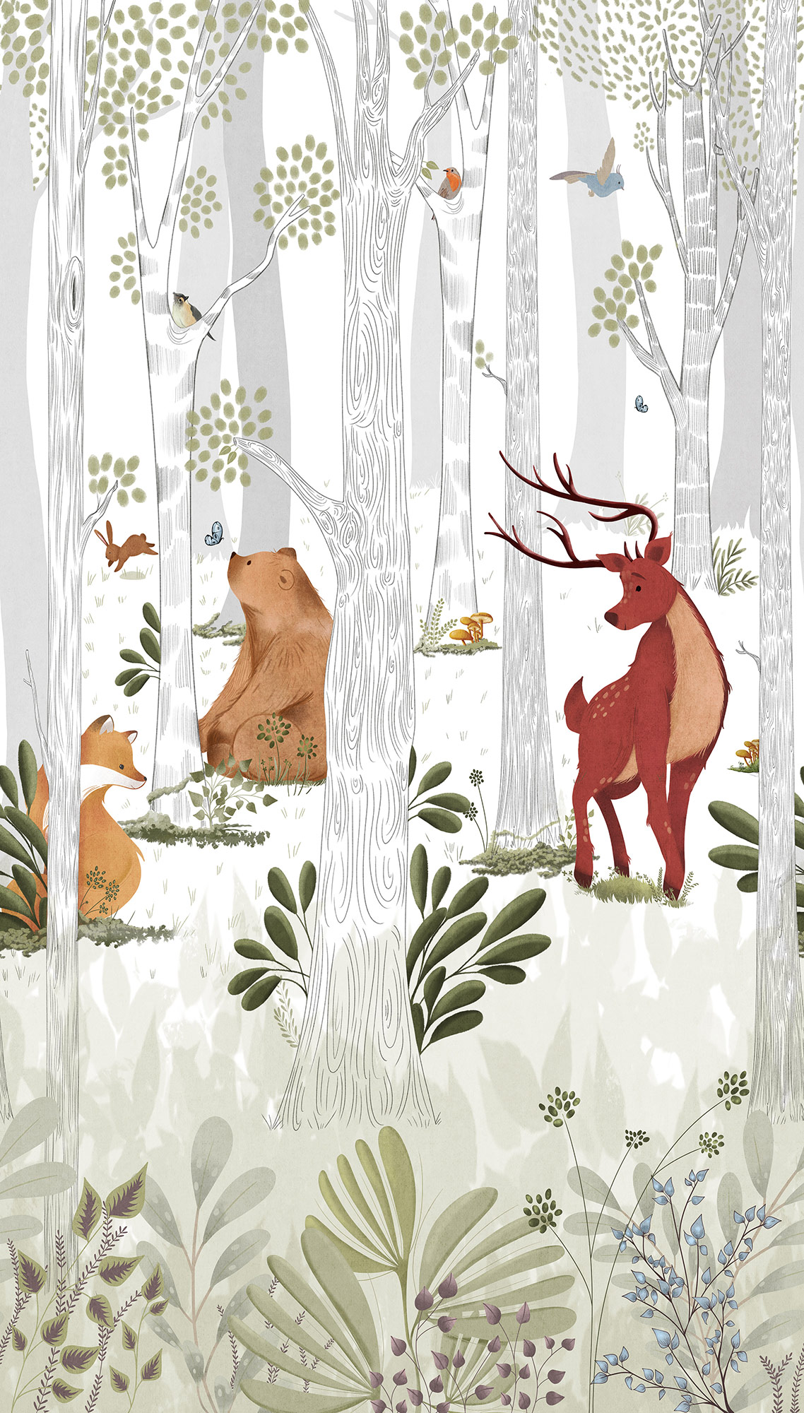 Grandeco Wandbild Eine Rolle ein Motiv 2 Waldtiere A73301 Grandeco Wandbild Eine Rolle ein Motiv 2 Waldtiere A73301