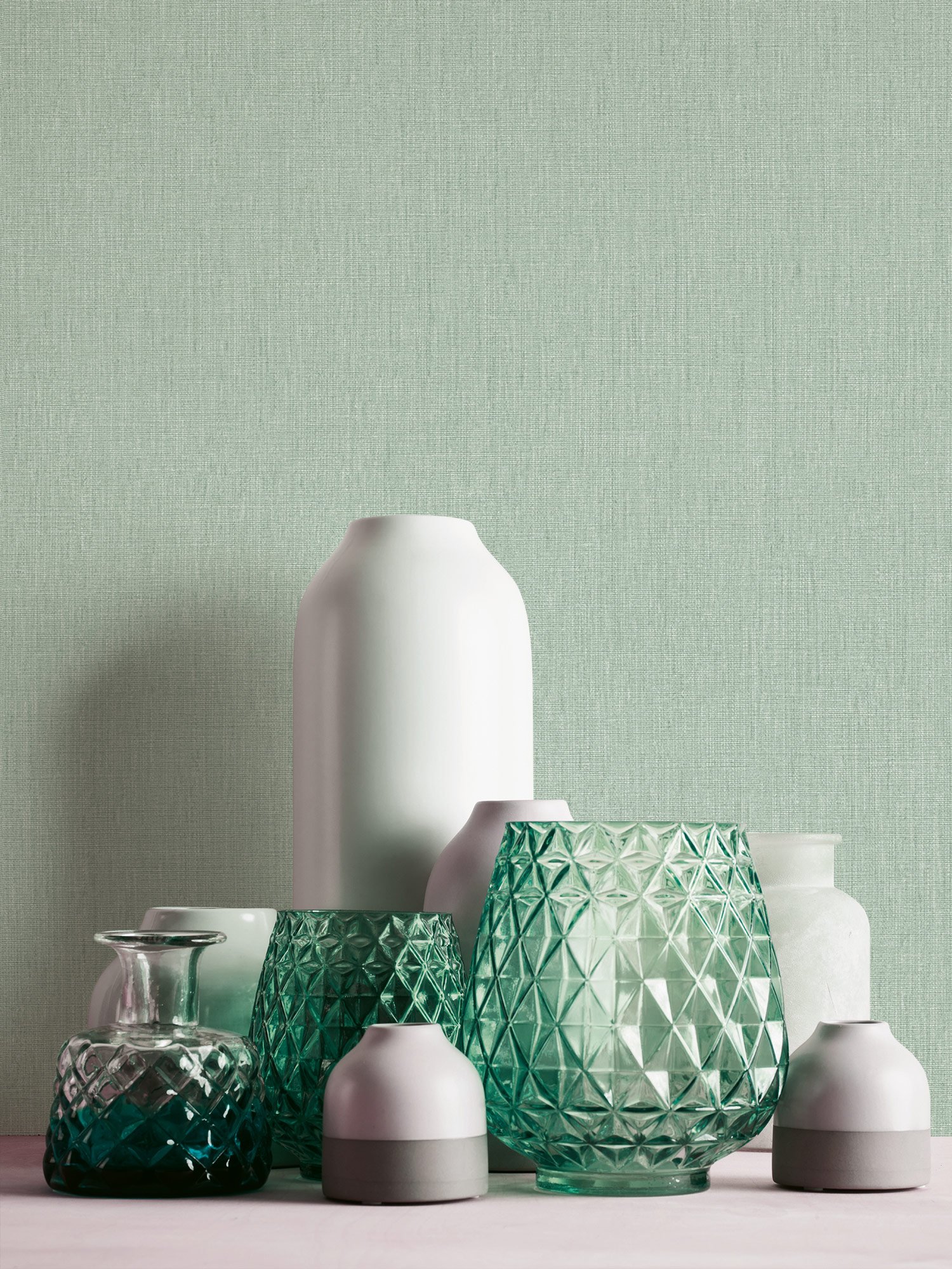 Livingwalls Vliestapete Stories of Life Uni Grün 396511