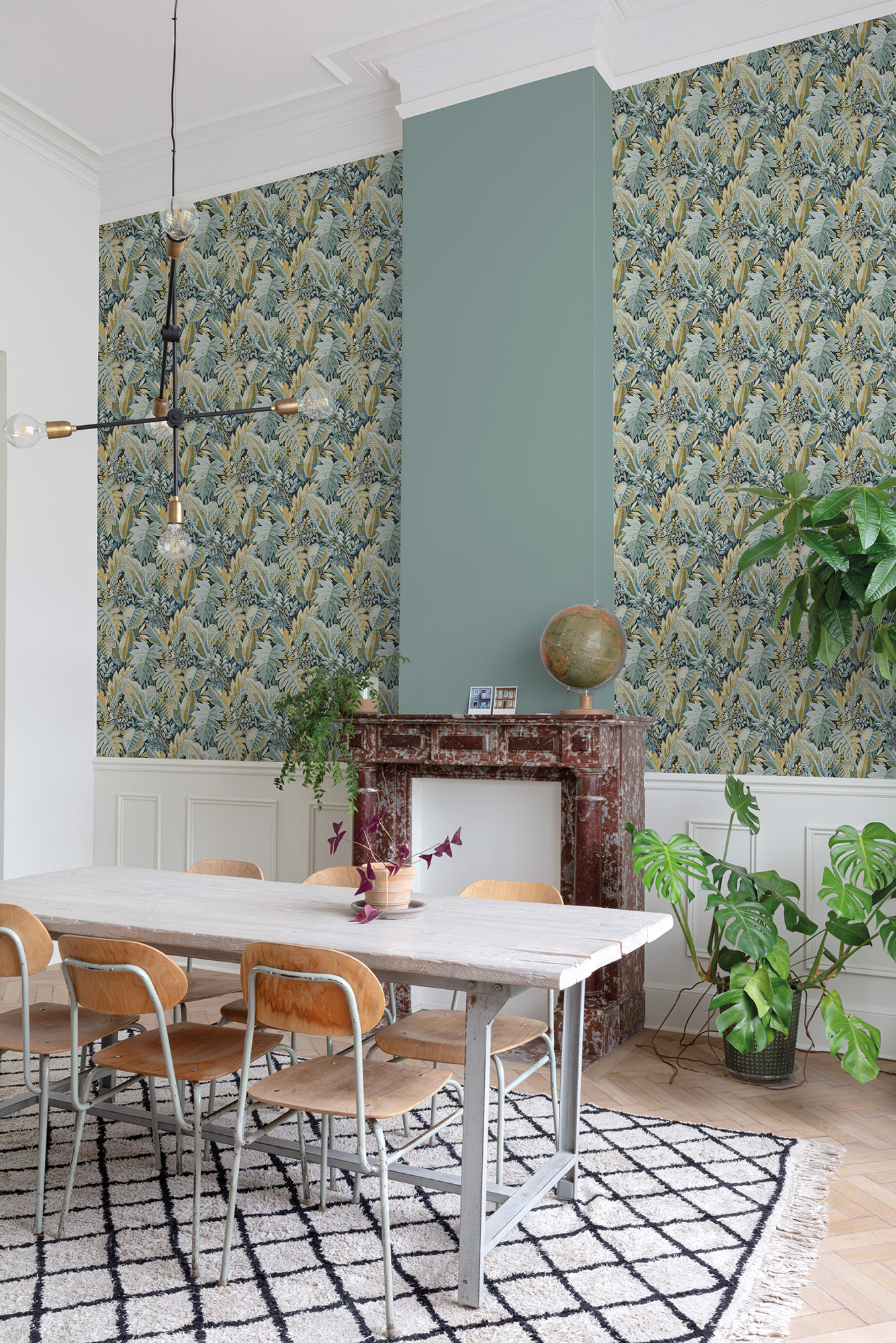 Grandeco Vliestapete Ciara Blaetter blau A58403
