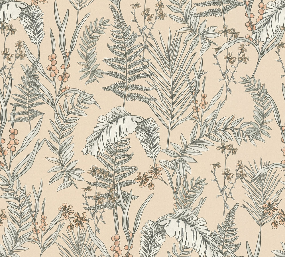 Livingwalls Vliestapete Drawn Into Nature Floral 394342 Livingwalls Vliestapete Drawn Into Nature Floral 394342