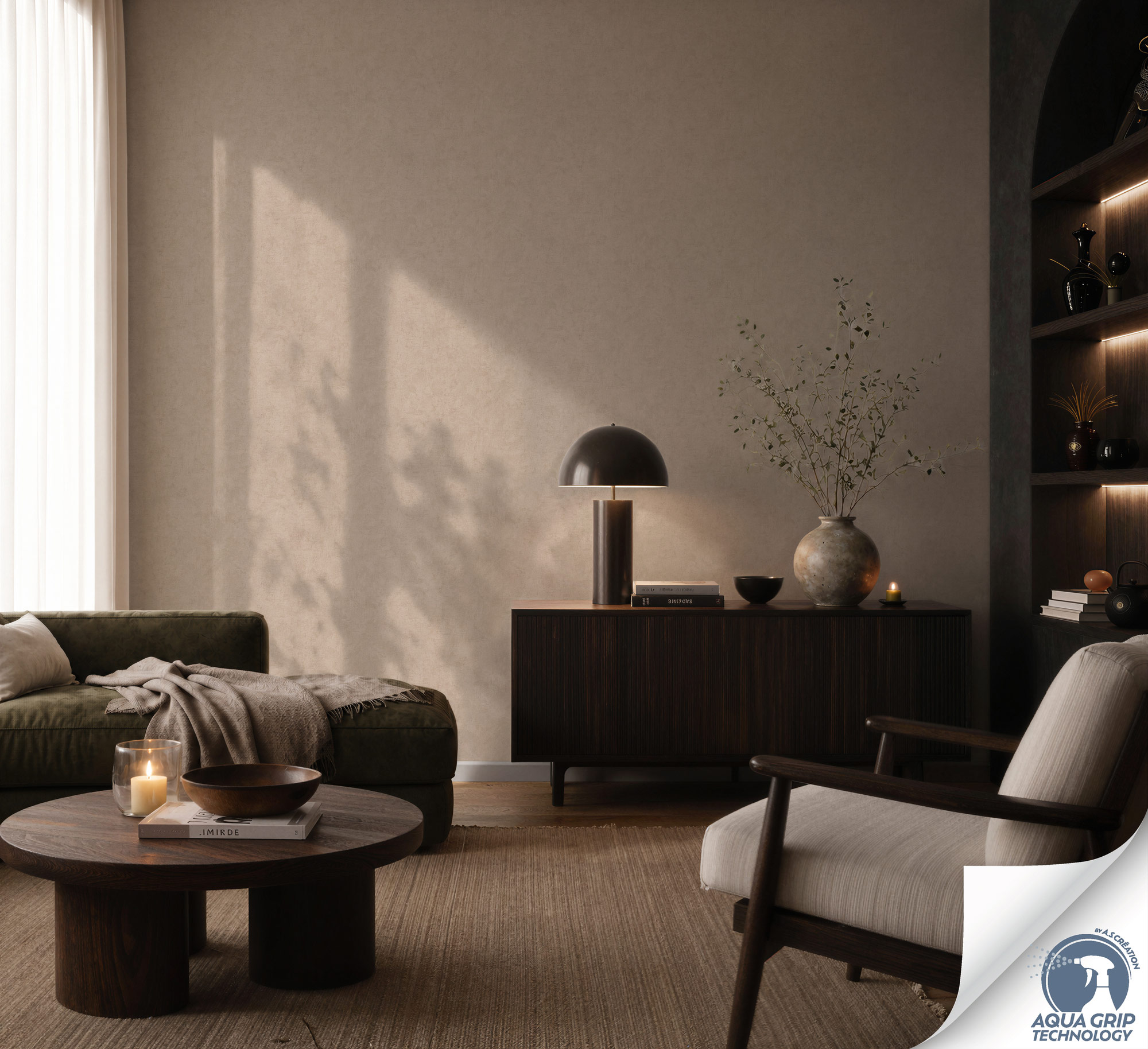 AS Vliestapete Cosiness Designdrop 2 Uni Braun 793157