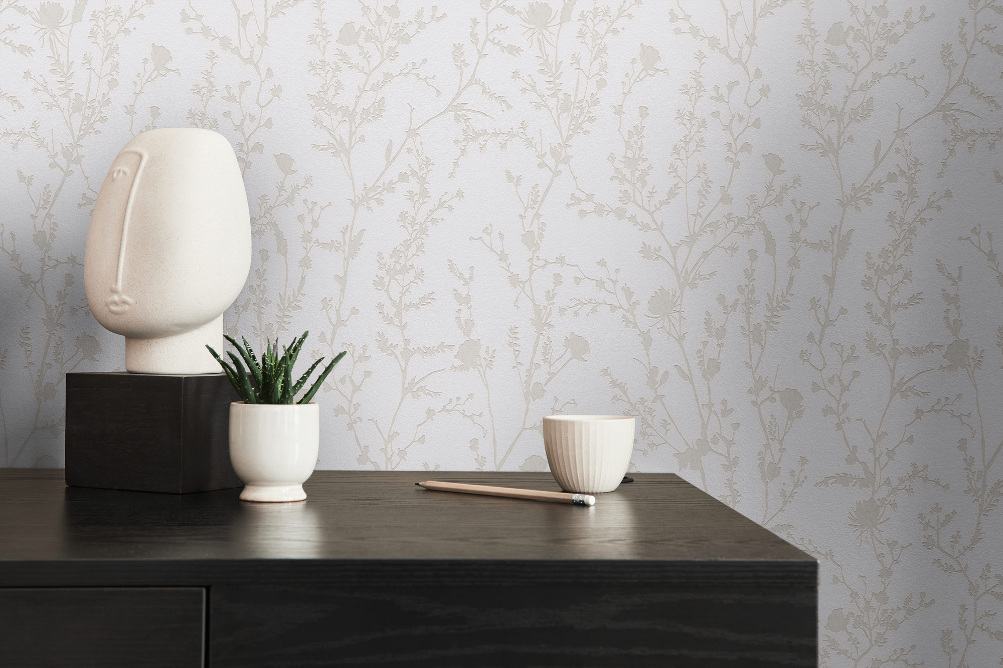 AS Vliestapete Casual Living Hellgrau Floral 395462