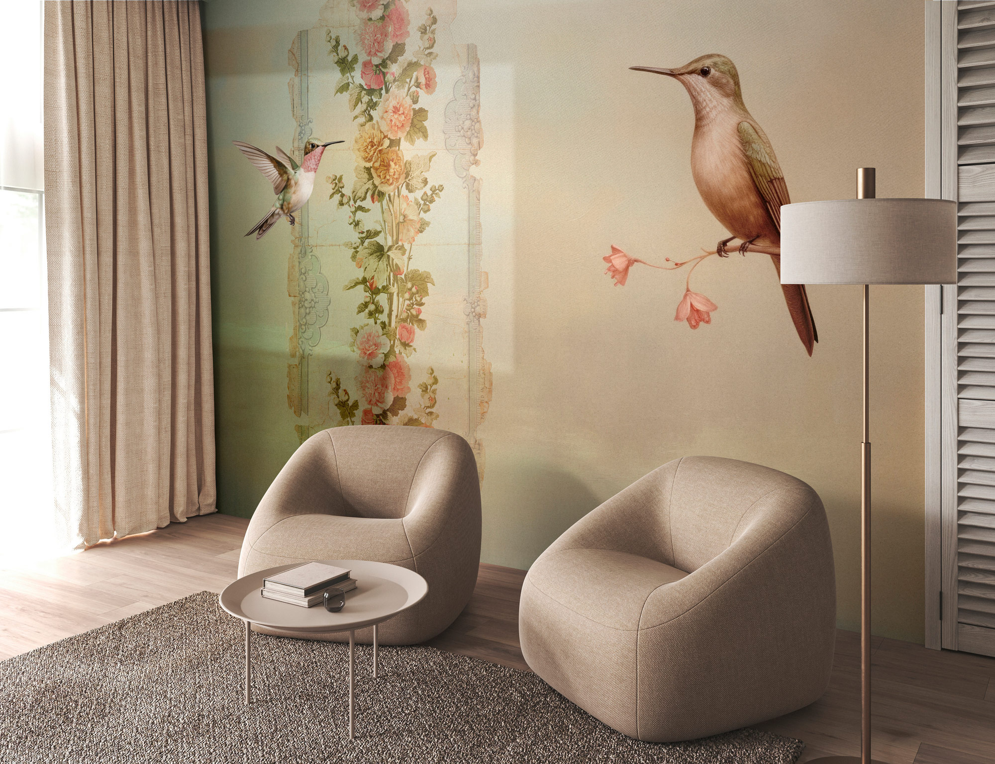 AS Fototapete Walls by Patel 5 Vögel Beige DD134603