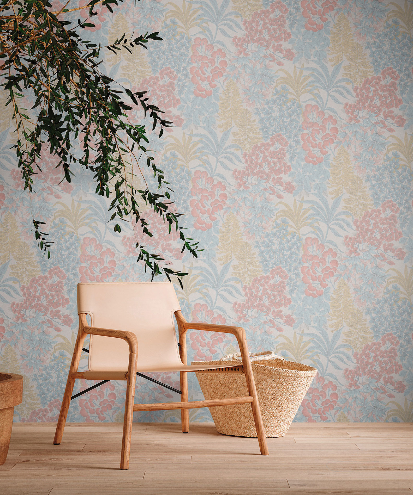 AS Vliestapete MS Travel Styles Blätter Weiß 391281