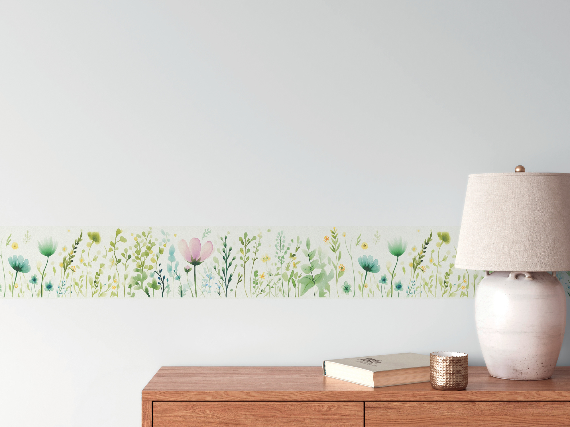 AS Borte Selbstklebende Bordüre Blumenbordüre Weiß 787351