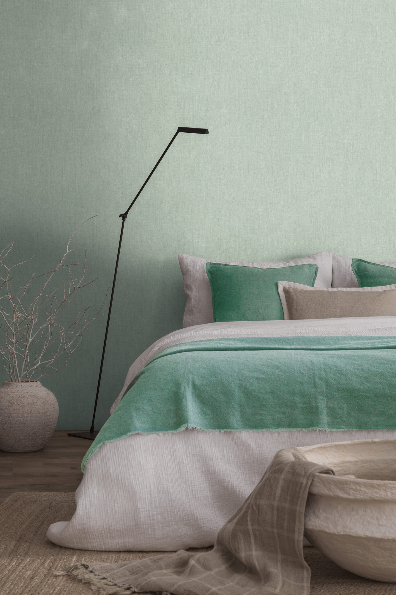 Livingwalls Vliestapete Stories of Life Uni Grün 396511