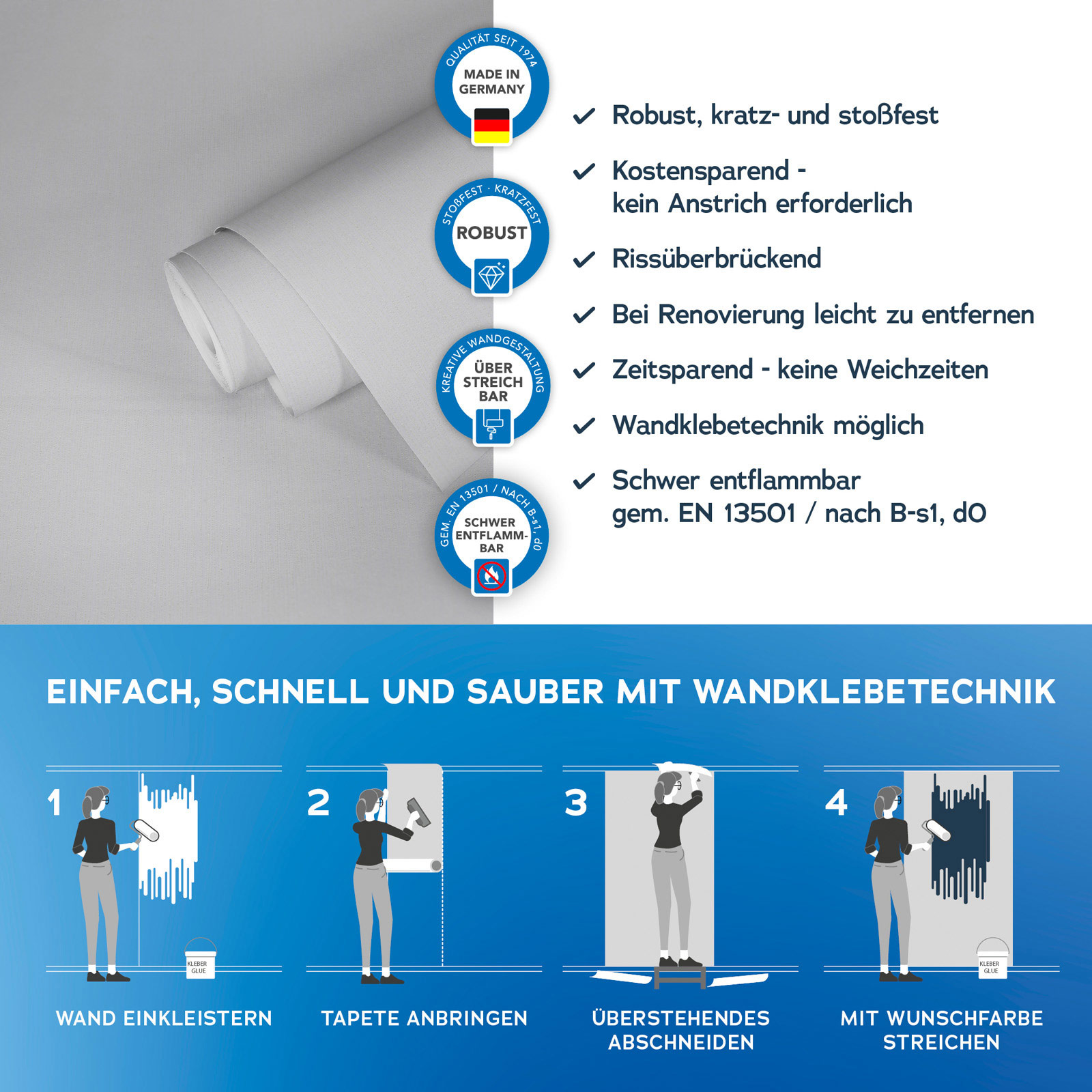 AS Vliestapete Meistervlies 8 überstreichbar 248312