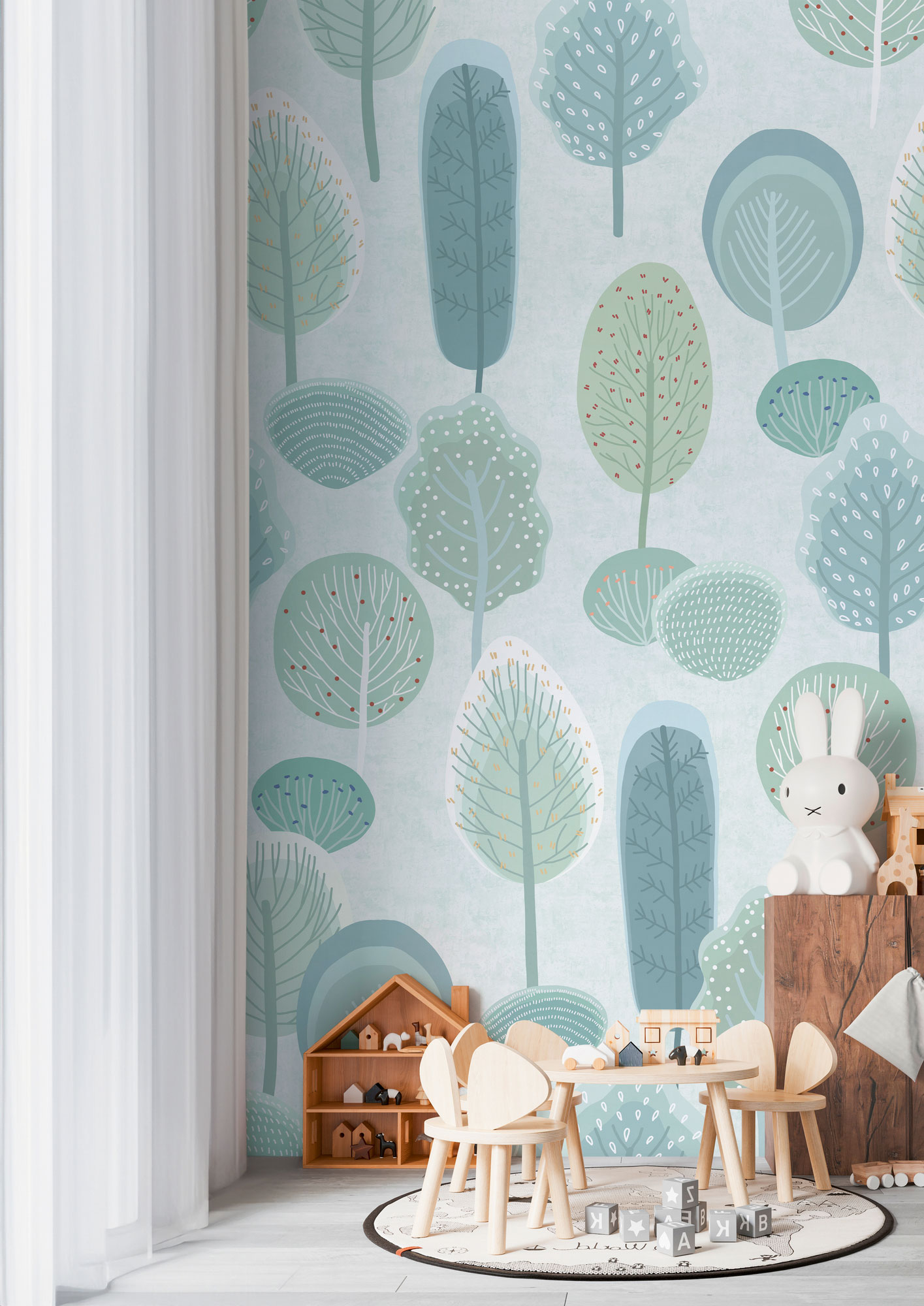 AS Vliestapete Lilly & Luis Wald Blau 770711