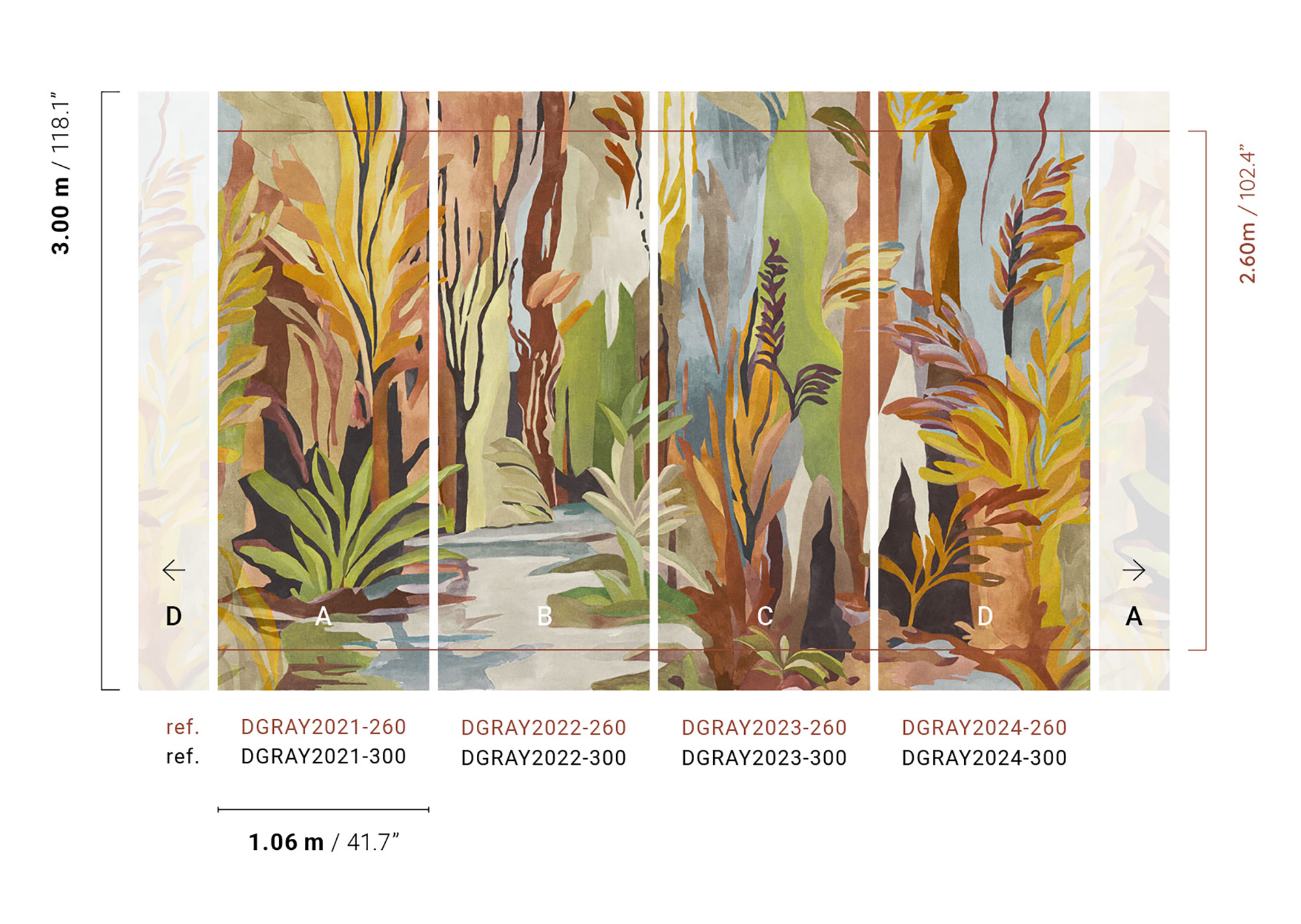 Masureel Fototapete Panel Ray Taiga Jungle DGRAY2021260