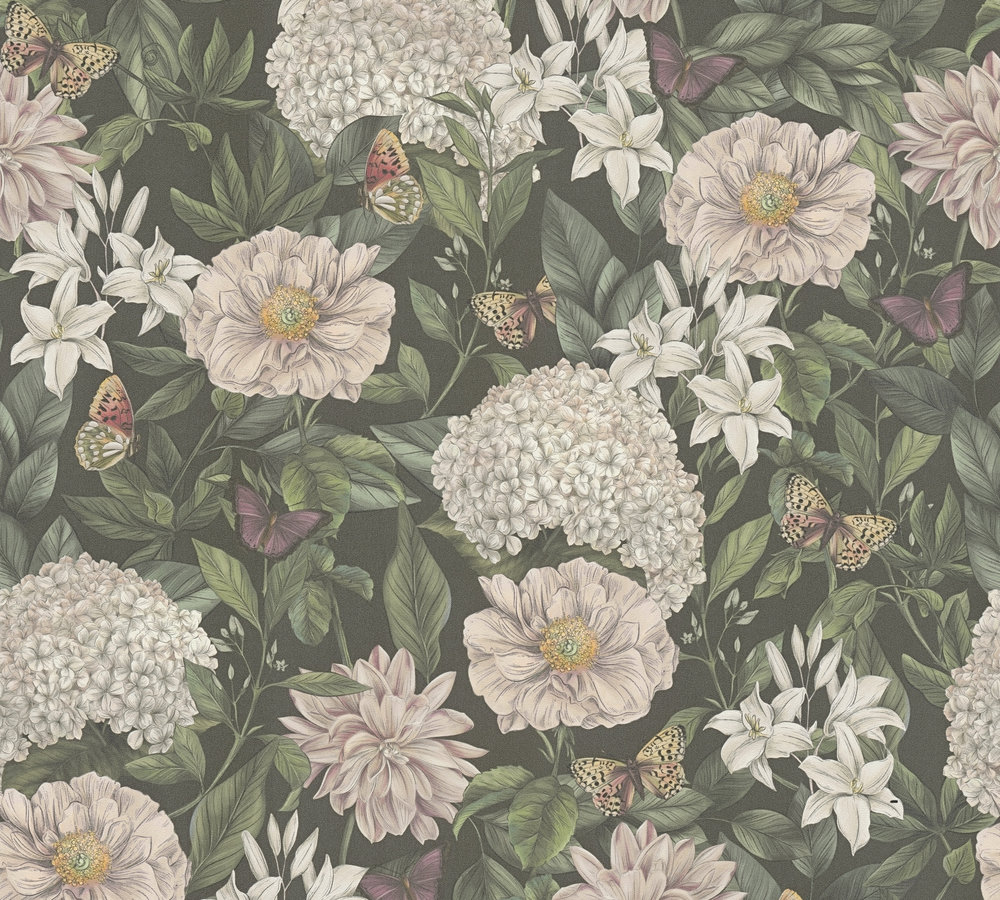 Livingwalls Vliestapete Drawn Into Nature Floral 394261