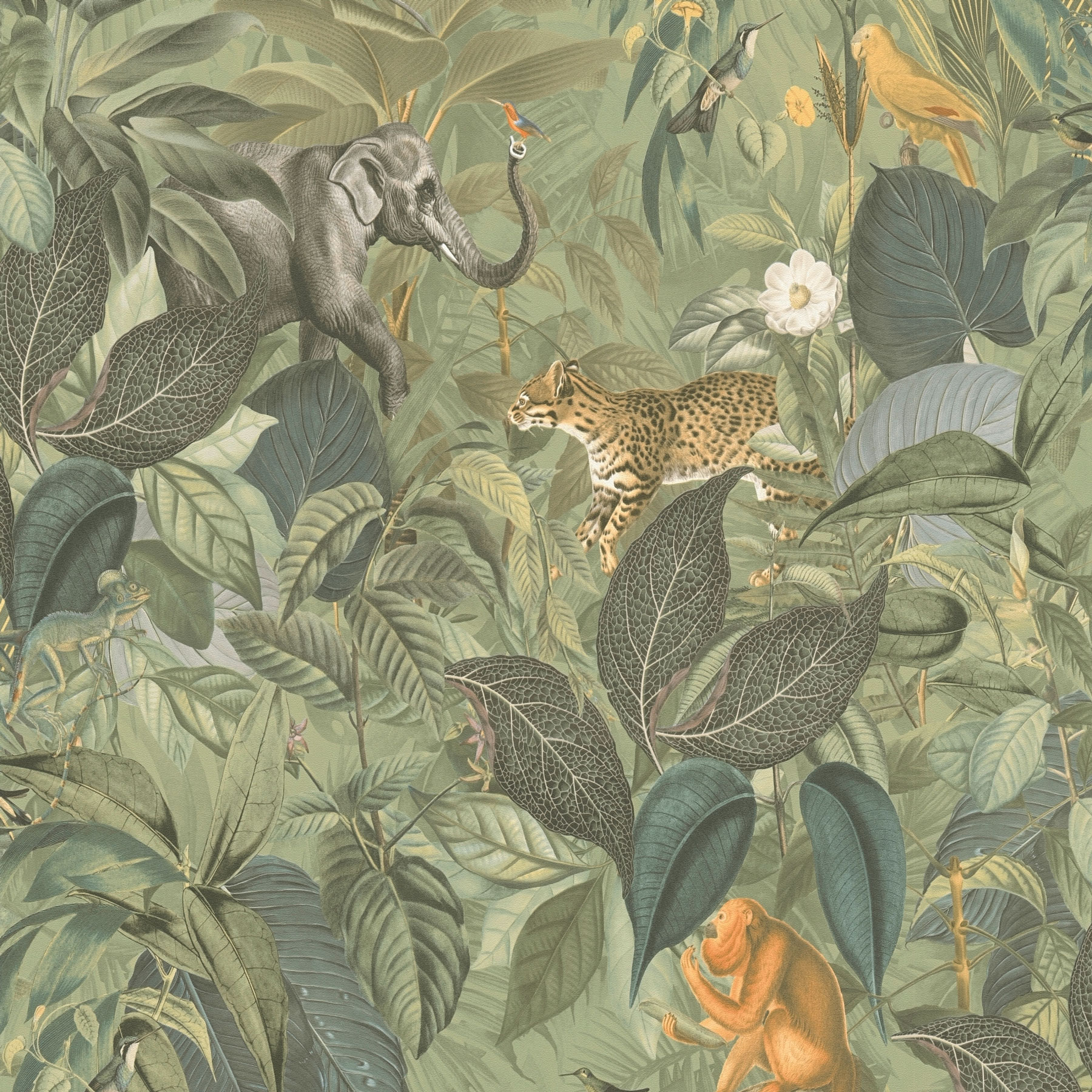 AS Vliestapete PintWalls Tiertapete Grün 387243