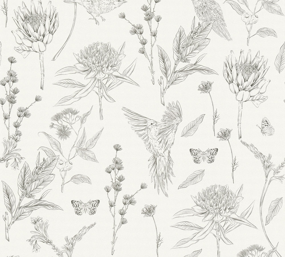 Livingwalls Vliestapete Drawn Into Nature Blumen 394292 Livingwalls Vliestapete Drawn Into Nature Blumen 394292