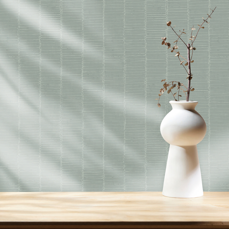 Hohenberger Vliestapete Chalk Beams in Order Celadon 65500