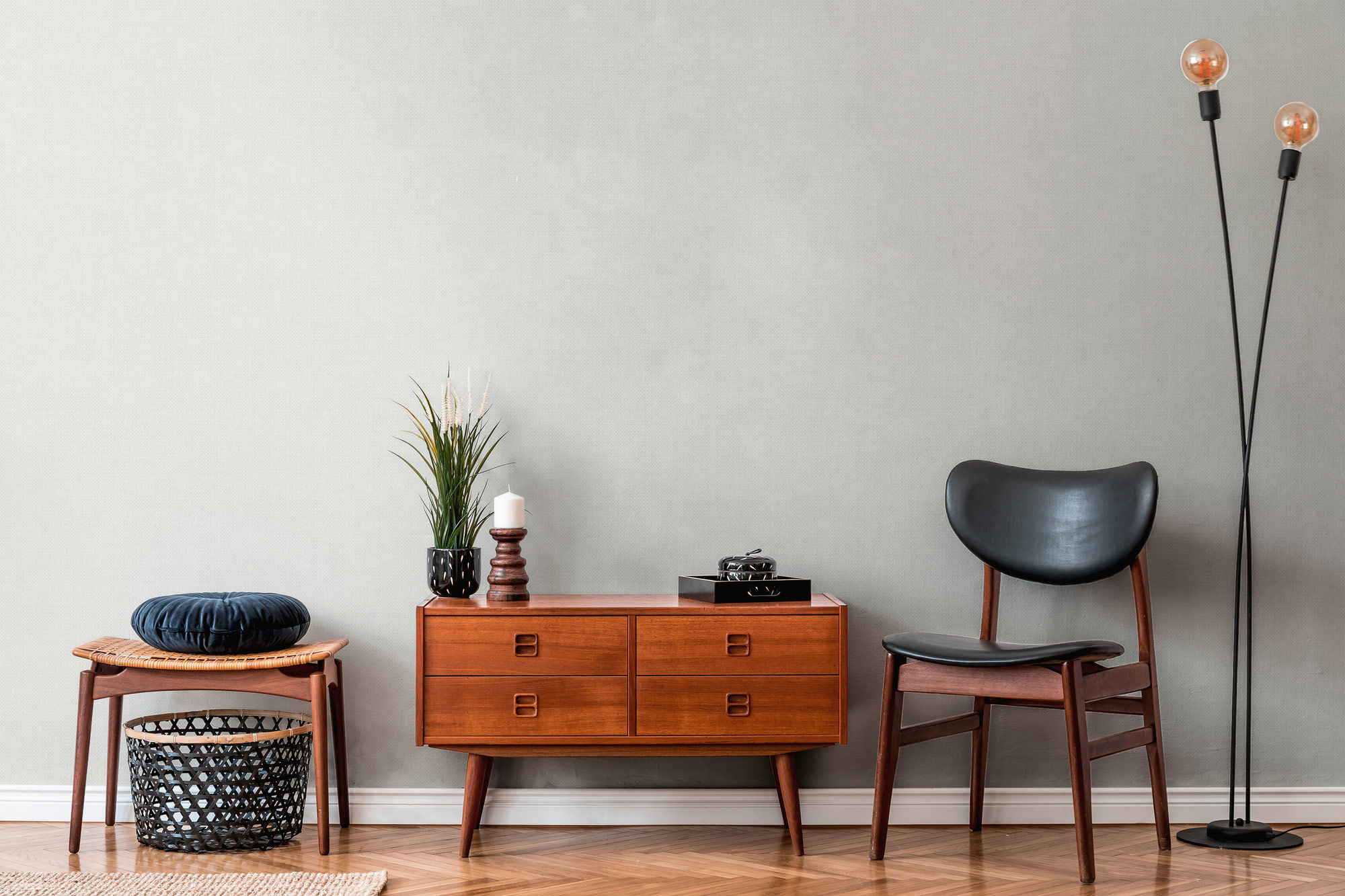 AS Vliestapete Maison Charme Kleinmuster grau 390682