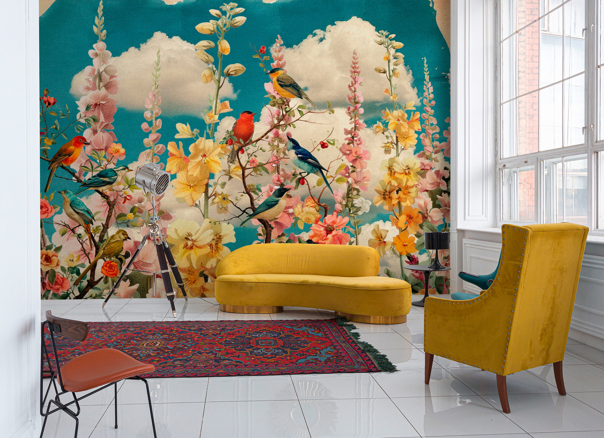 AS Fototapete Walls by Patel 5 Blumen Türkis DD134393