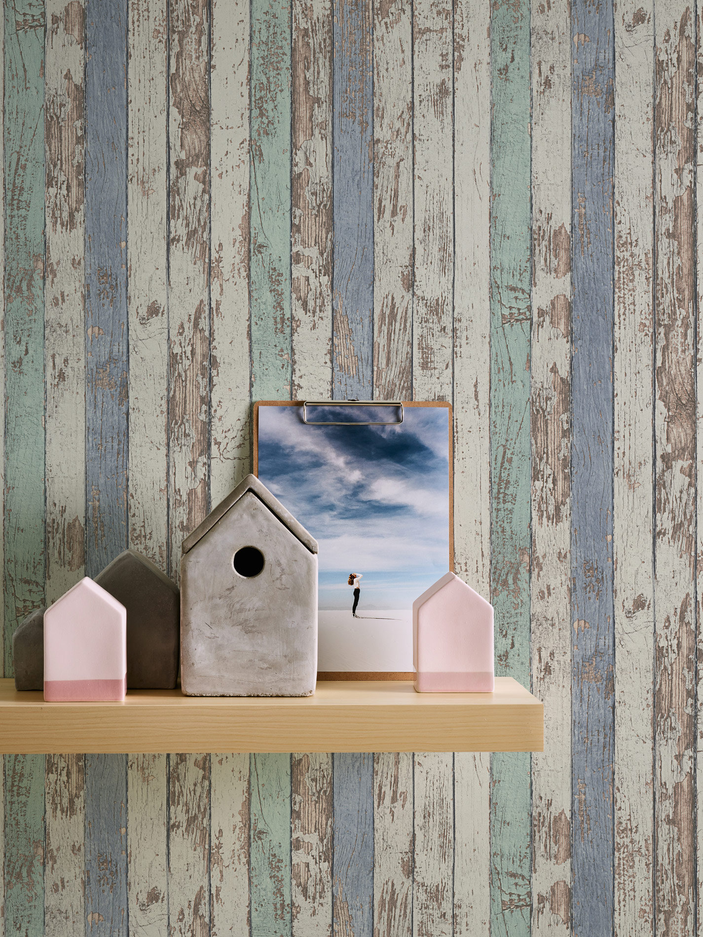 AS Vliestapete Elements 2 Holzoptik Blau 959141