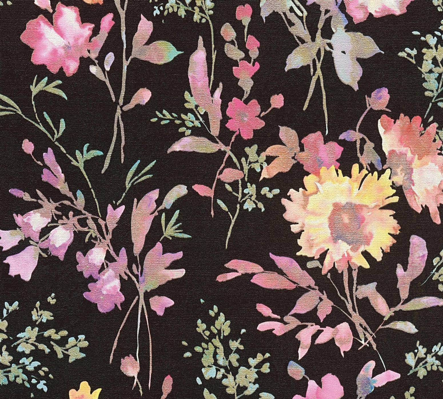 AS Vliestapete CosmoLiving Blumen Schwarz 790612