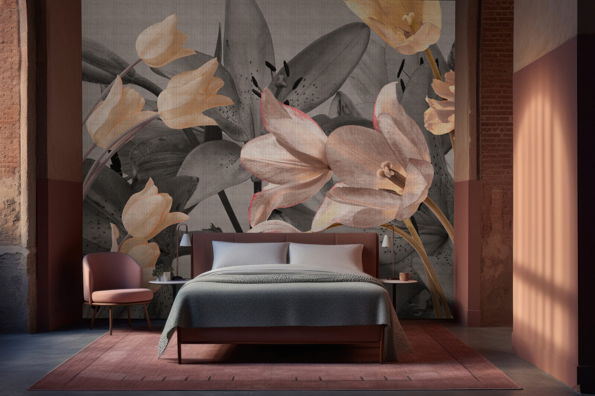 AS Fototapete Walls by Patel 5 Blumen Grau DD134531