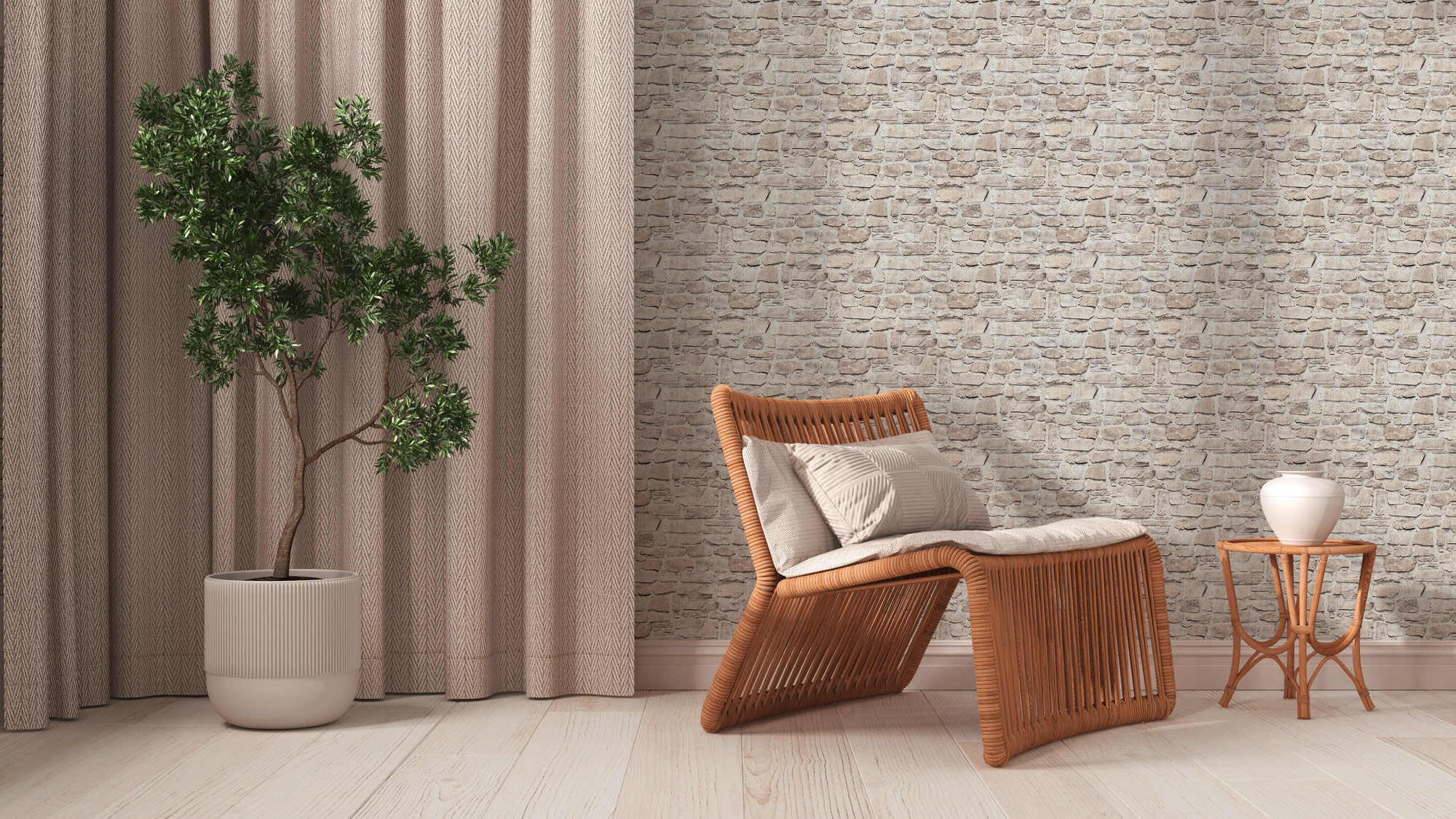 AS Vliestapete Attractive 3 Steintapete Beige 363702