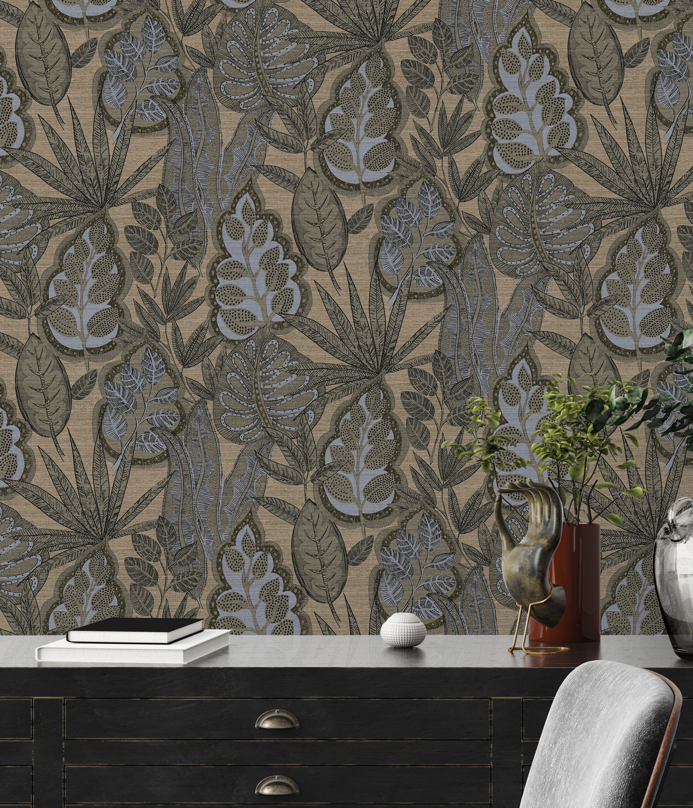Livingwalls Vliestapete Famous Garden Blätter Floral 393465