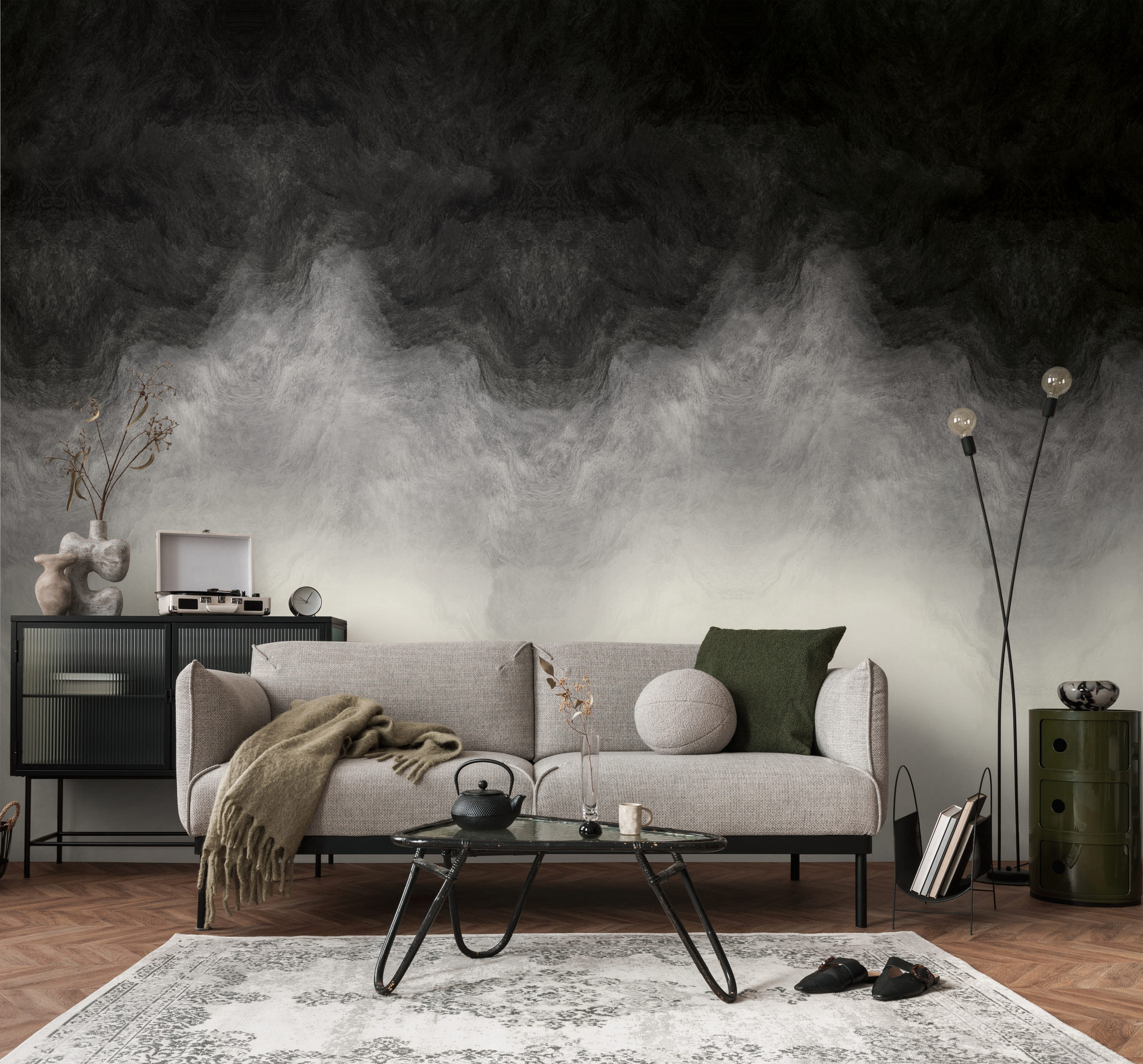 AS Fototapete The Wall 4 Aquarell Grau 792396