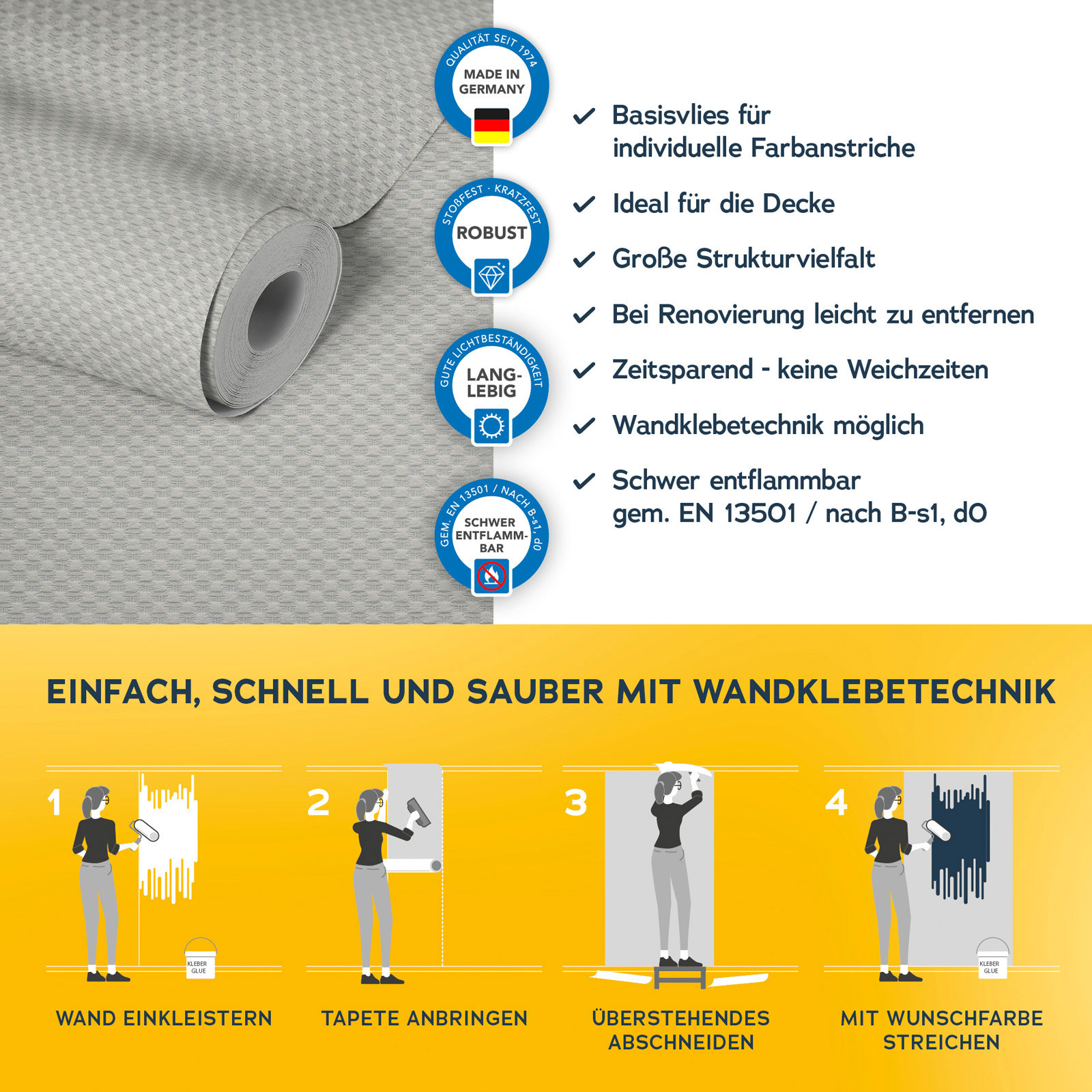 AS Vliestapete Meistervlies 8 überstreichbar 164919