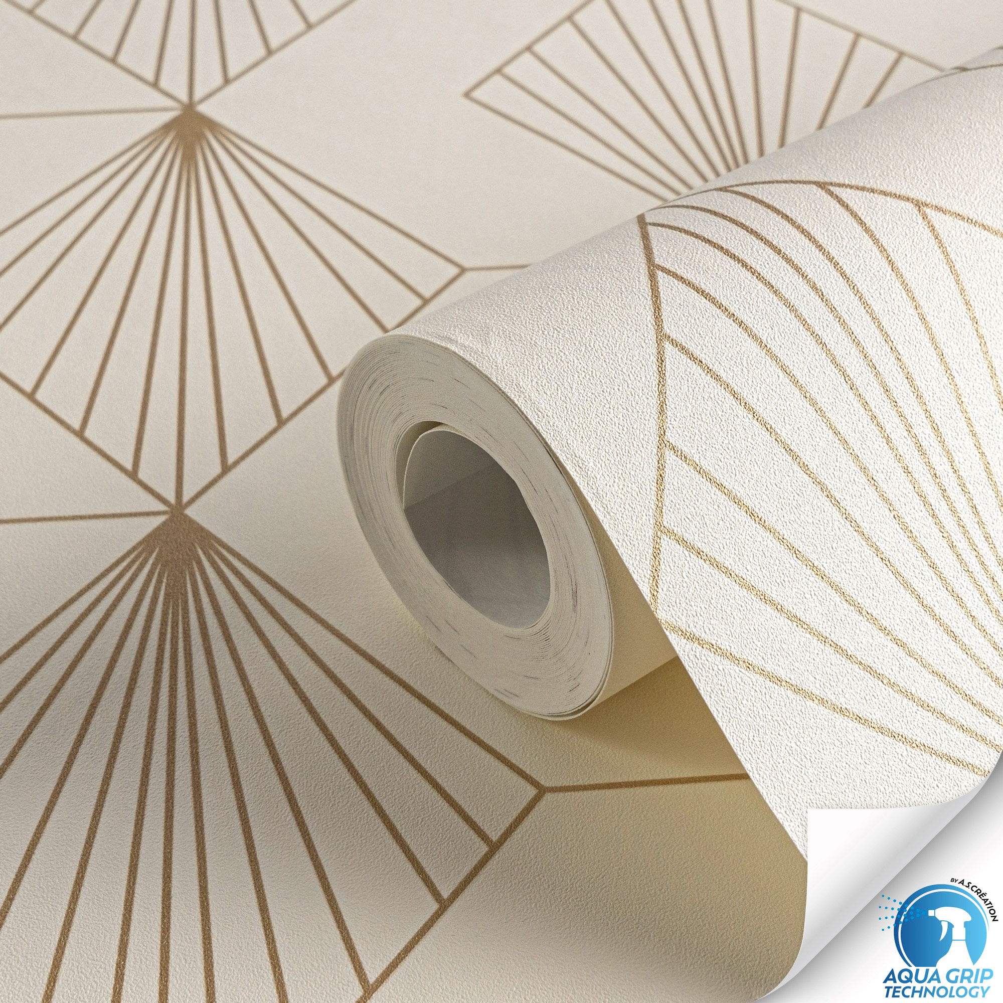 AS Vliestapete WOW Designdrop Art Deco Tapete Creme 784941