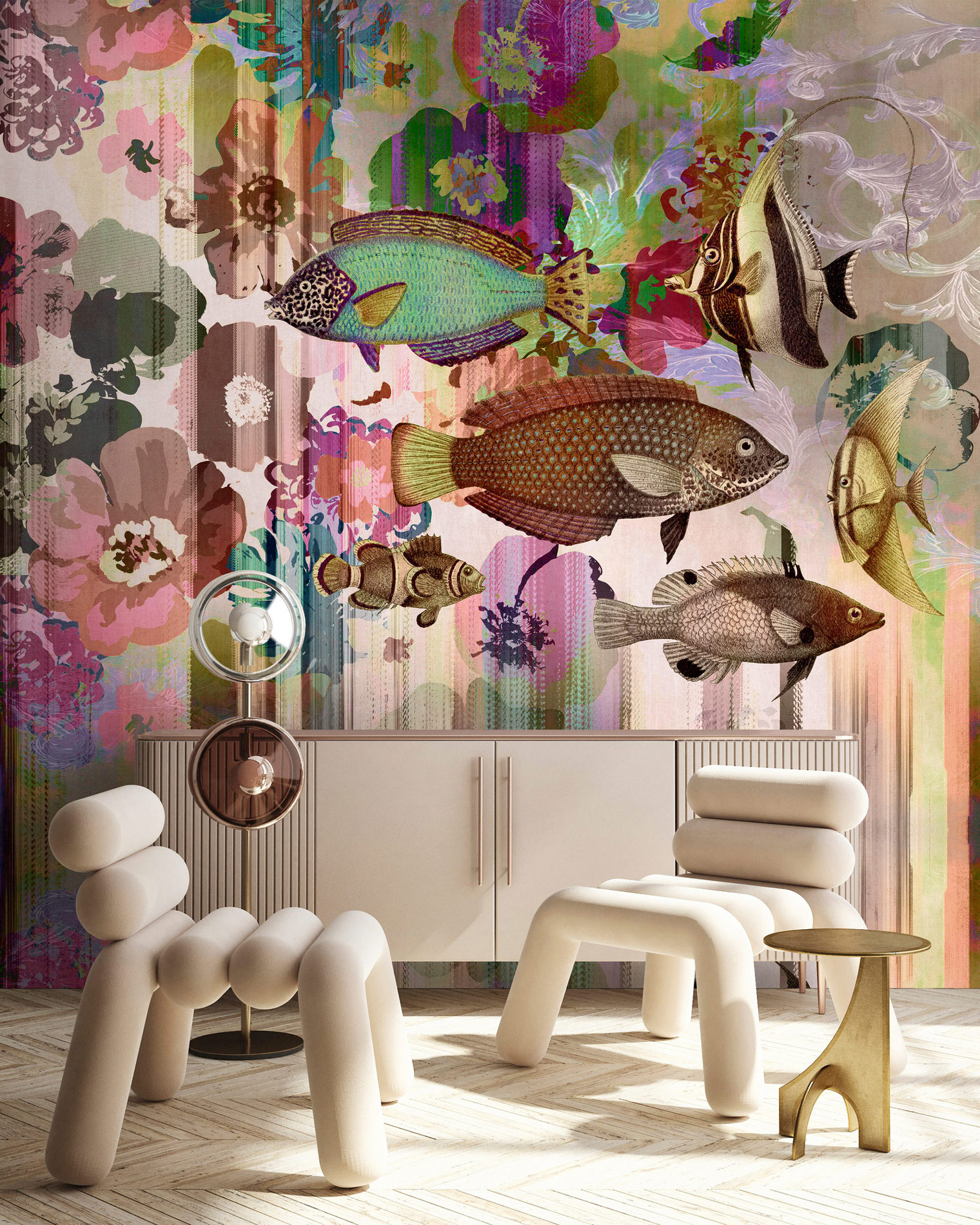 AS Fototapete Walls by Patel 5 Fische Rosa DD134885