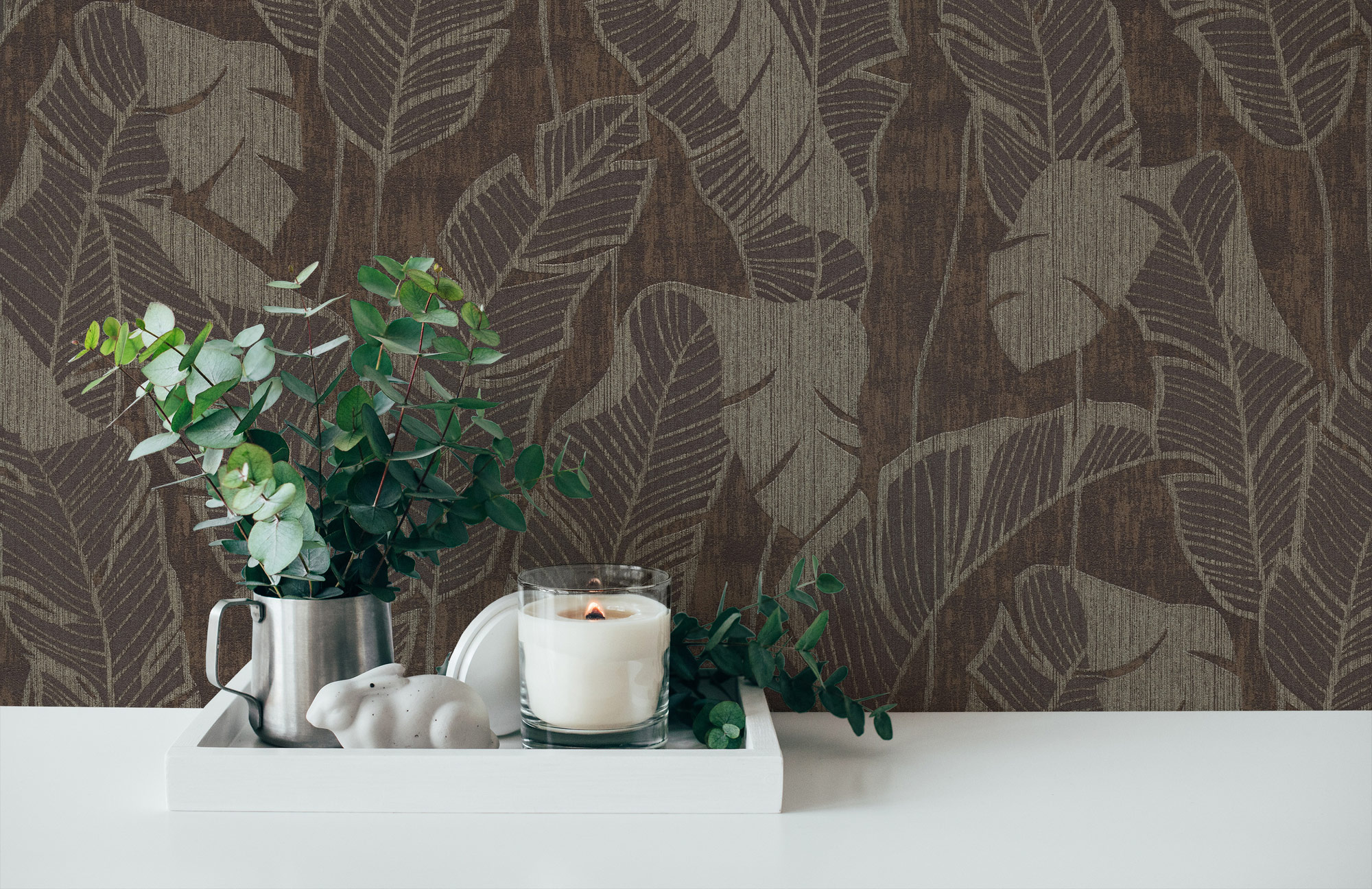AS Vliestapete Jade 2 Braun Blätter 395023