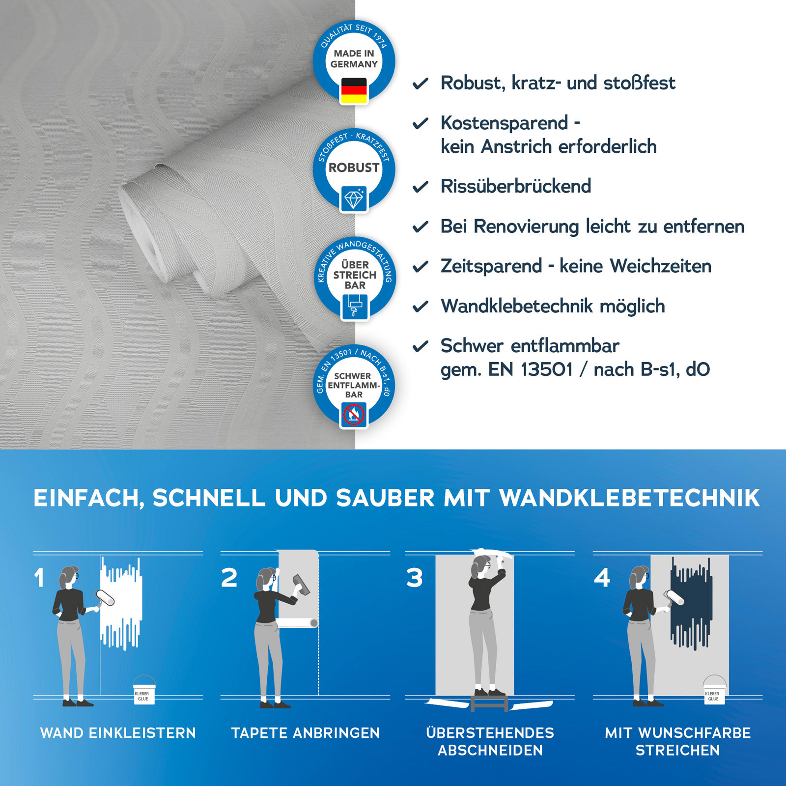 AS Vliestapete Meistervlies 8 überstreichbar 260512