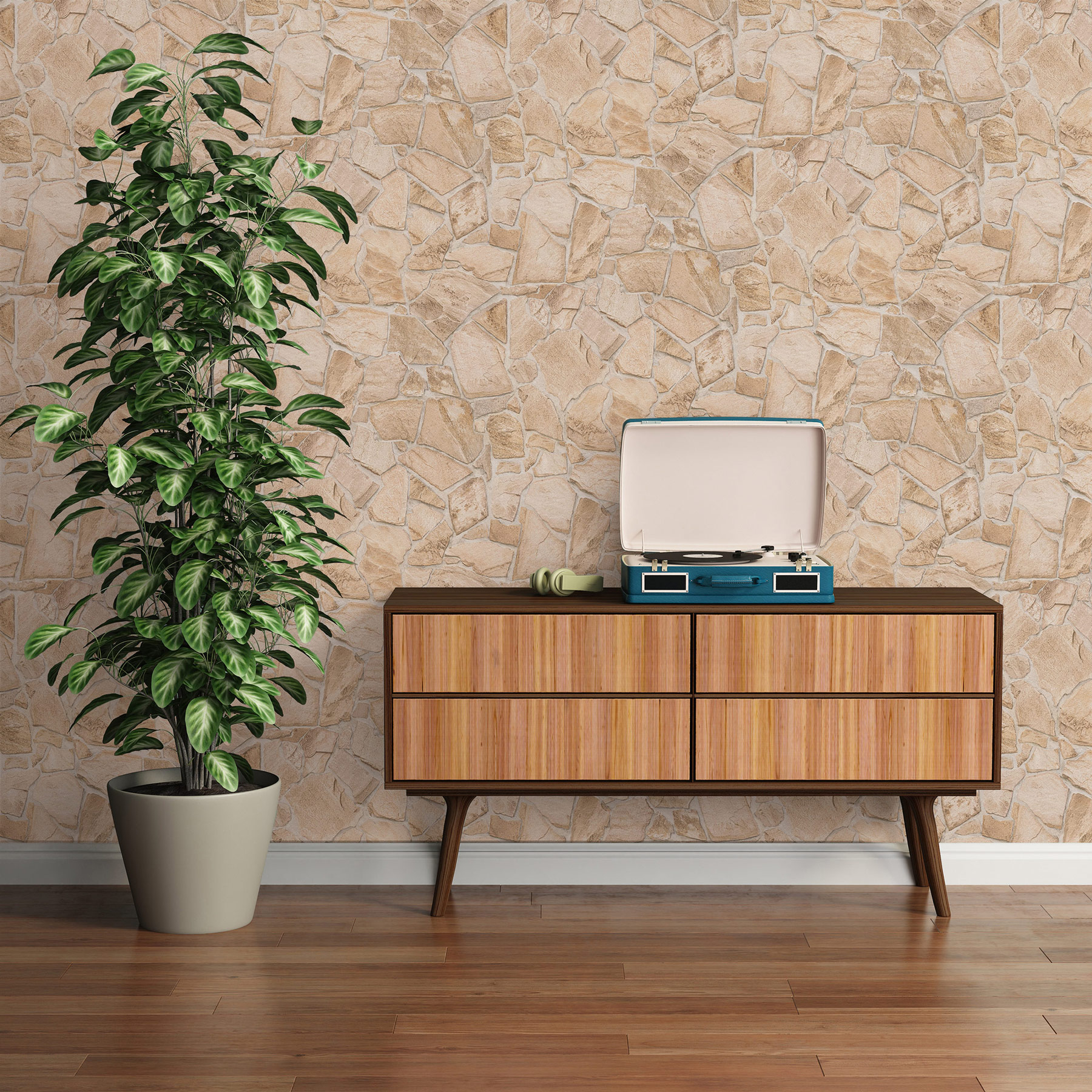 AS Vliestapete Terra Steinoptik beige 389329
